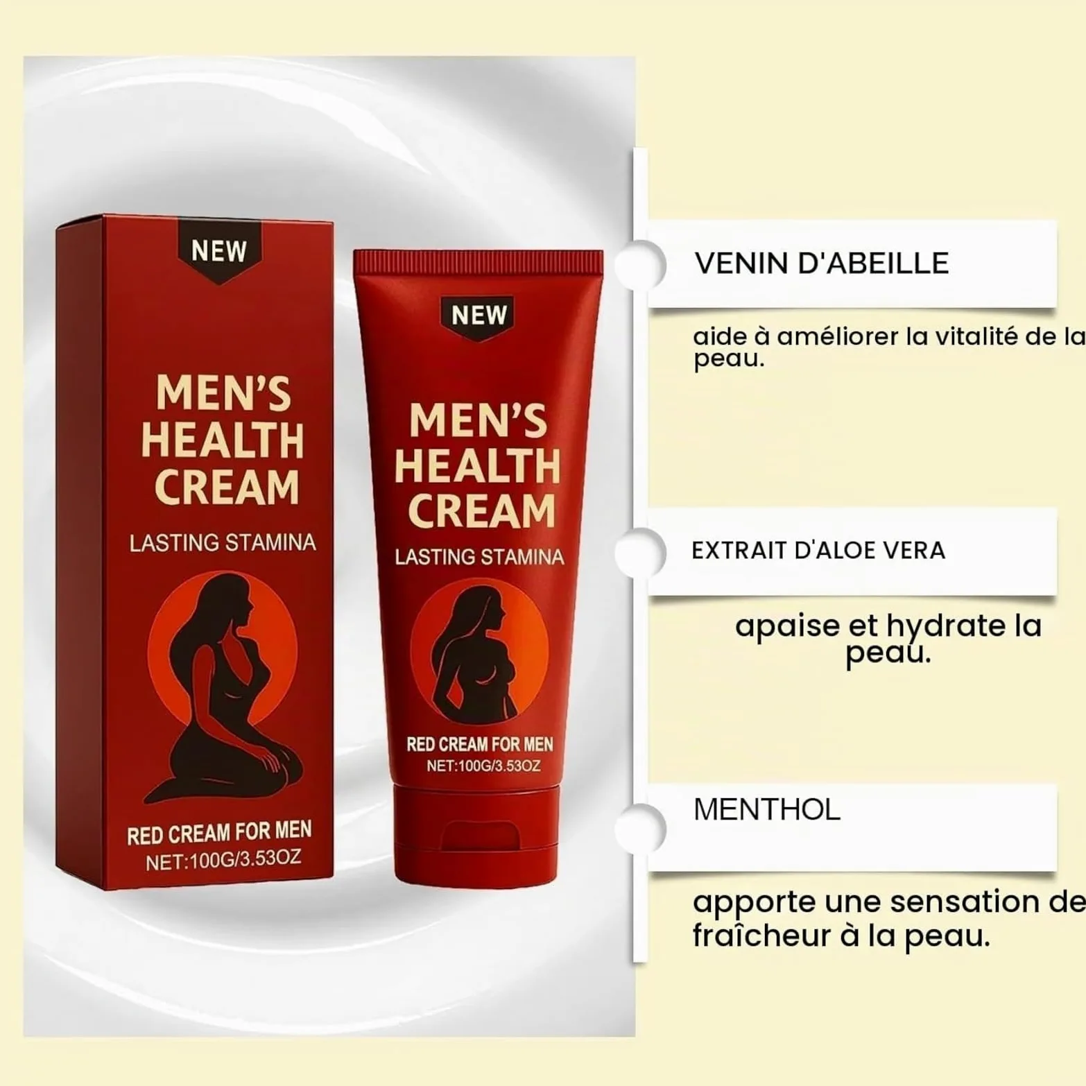 Men'S Health Cream, Advanced Quick-Acting, Cream for Men, | Crema da uomo, Crema per la salute maschile, Advanced Quick-Acting, Natural Plant, Creme a lunga durata, lenisce la pelle,