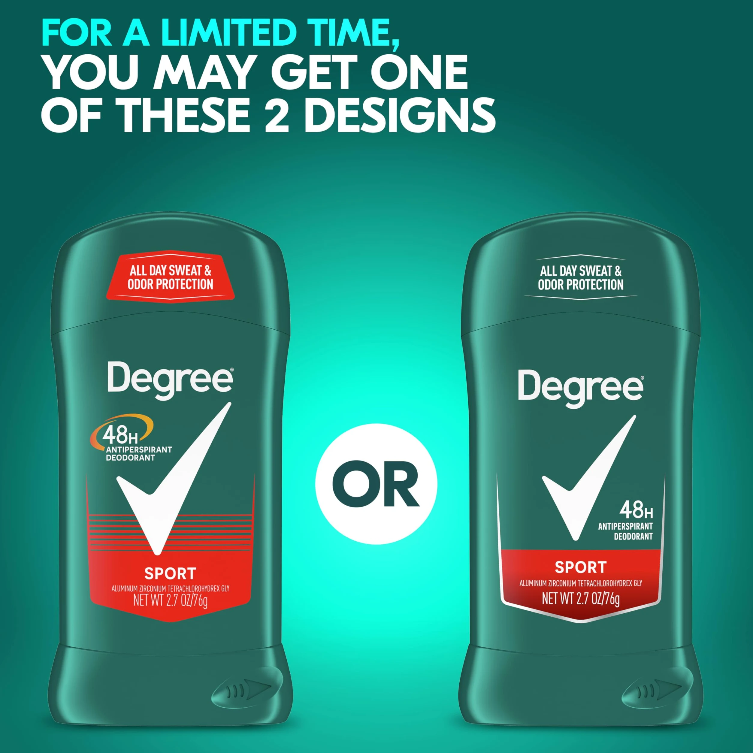 Sport Invisible Antiperspirant & Deodorant Stick by Degree for Men - 2.7 oz Deodorant by Degree