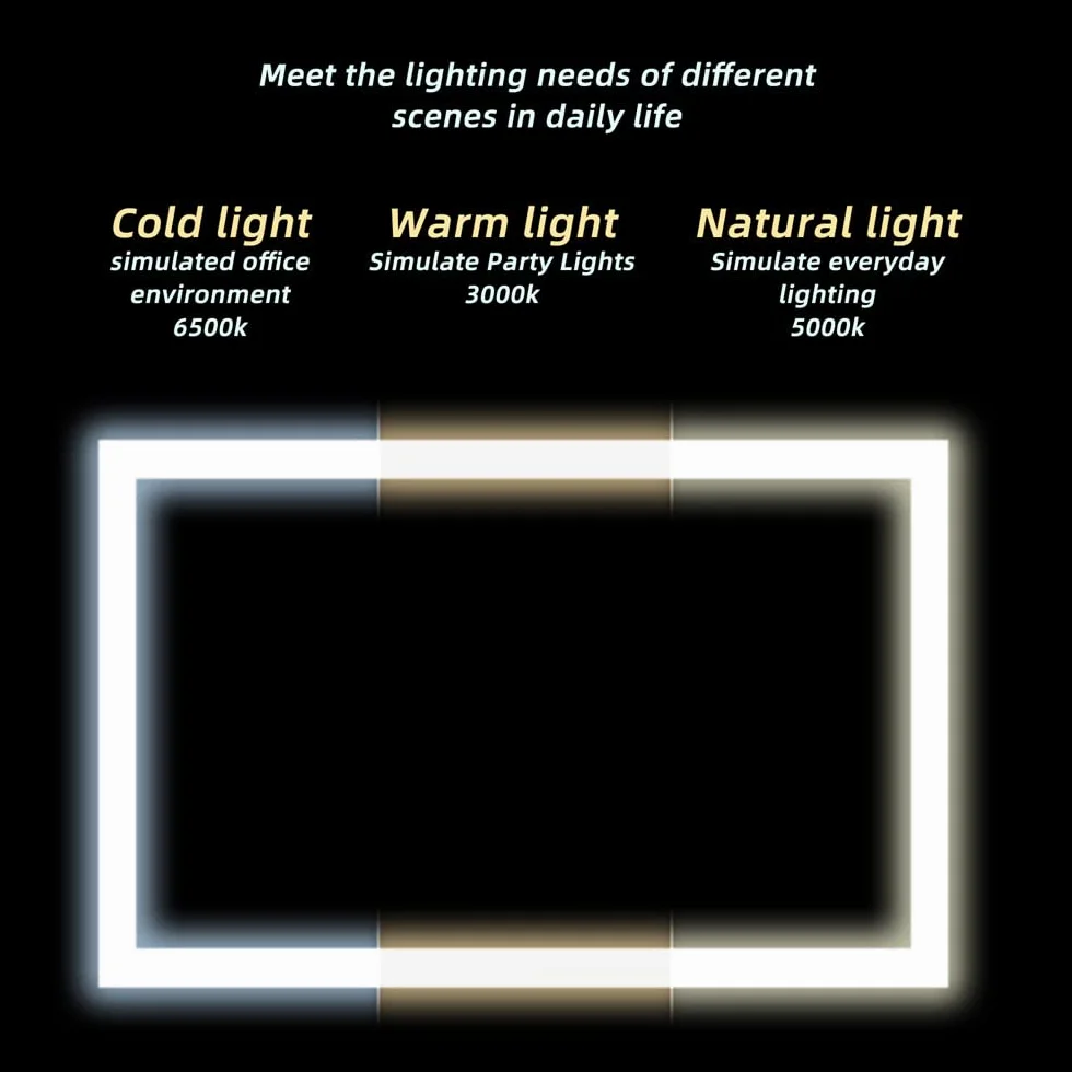 Specchio a 5 Vie per Taglio di Capelli con Luci LED 360° e Ganci Telescopici Regolabili