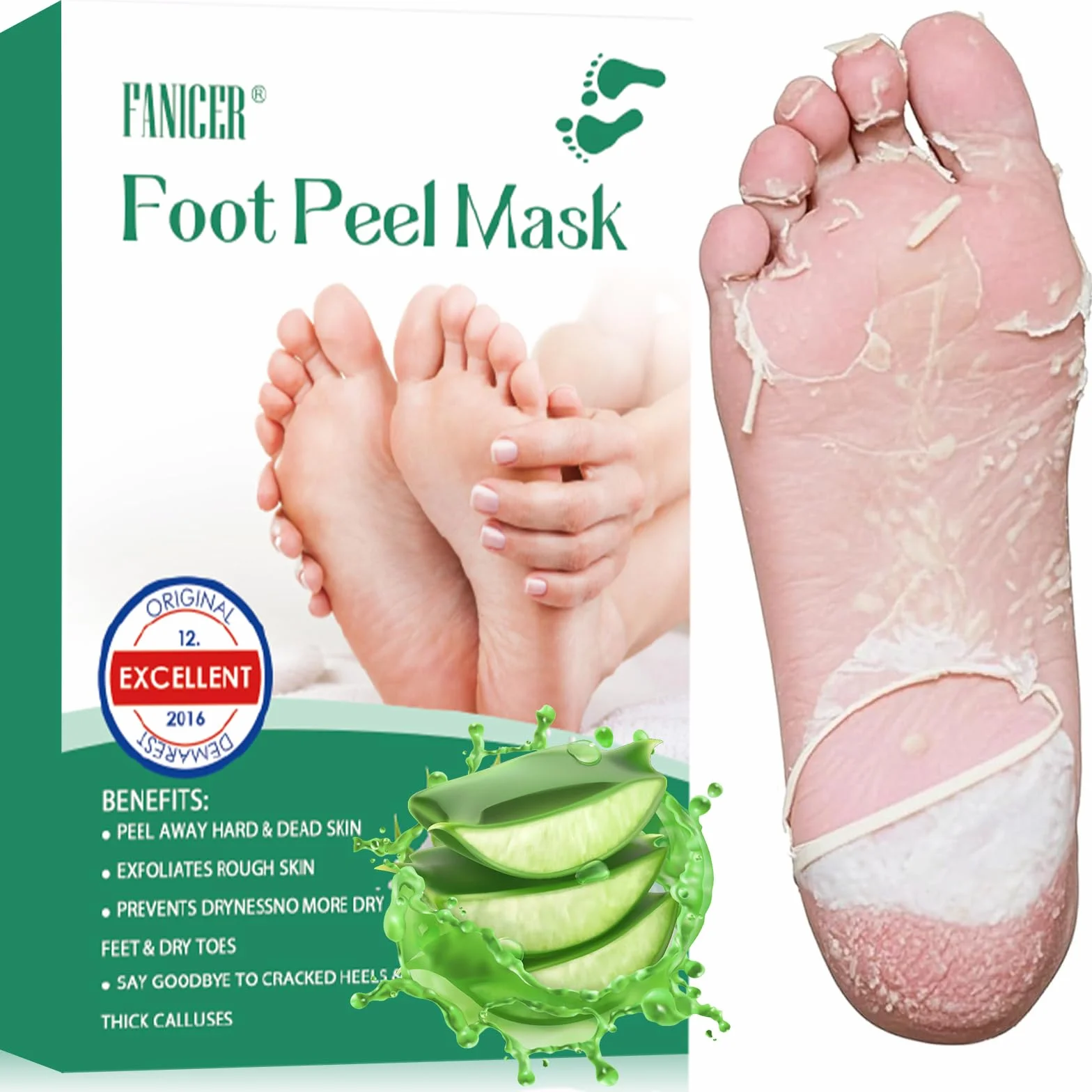 2 Paia Maschera Piedi, Maschera Piedi Esfoliante, Rimuovere Calli e Pelle Morta, Riparazione Per Tallone Ruvido, Aloes