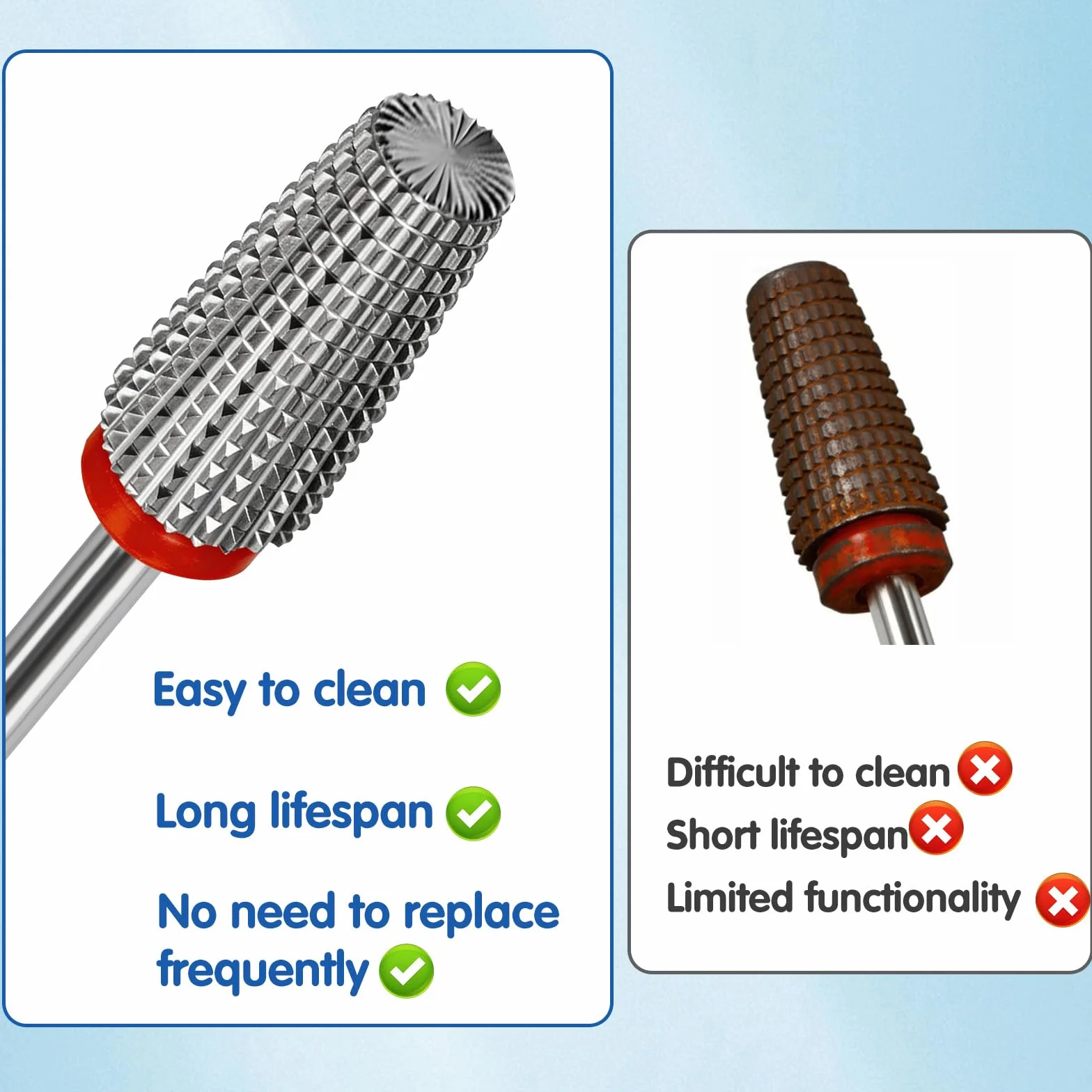 Punta per fresa per unghie 5 in 1 3/32" in carburo professionale per manicure e pedicure
