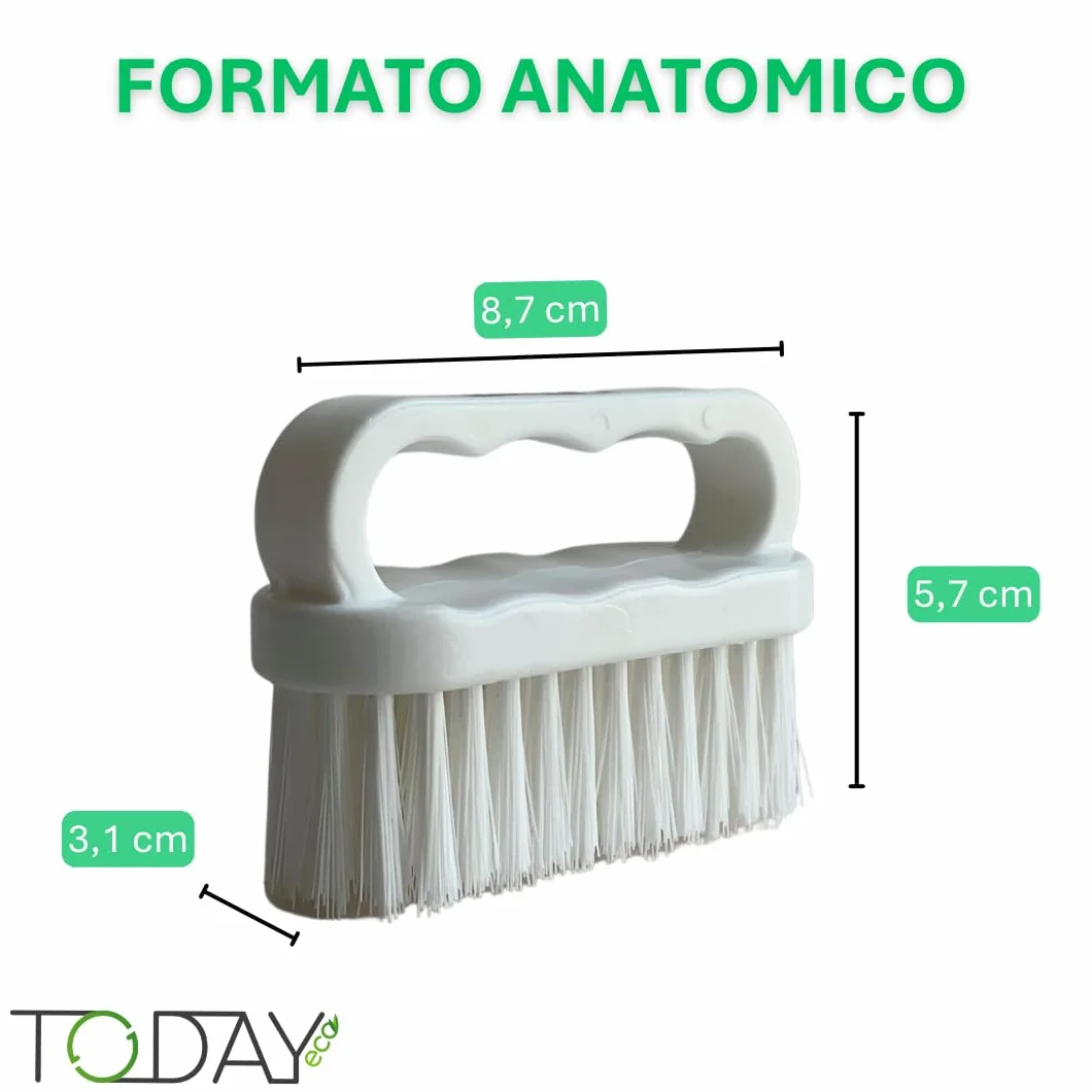 Spazzola Unghie Professionale Made in Italy con Manico Ergonomico Setole Resistenti per Manicure e Pedicure