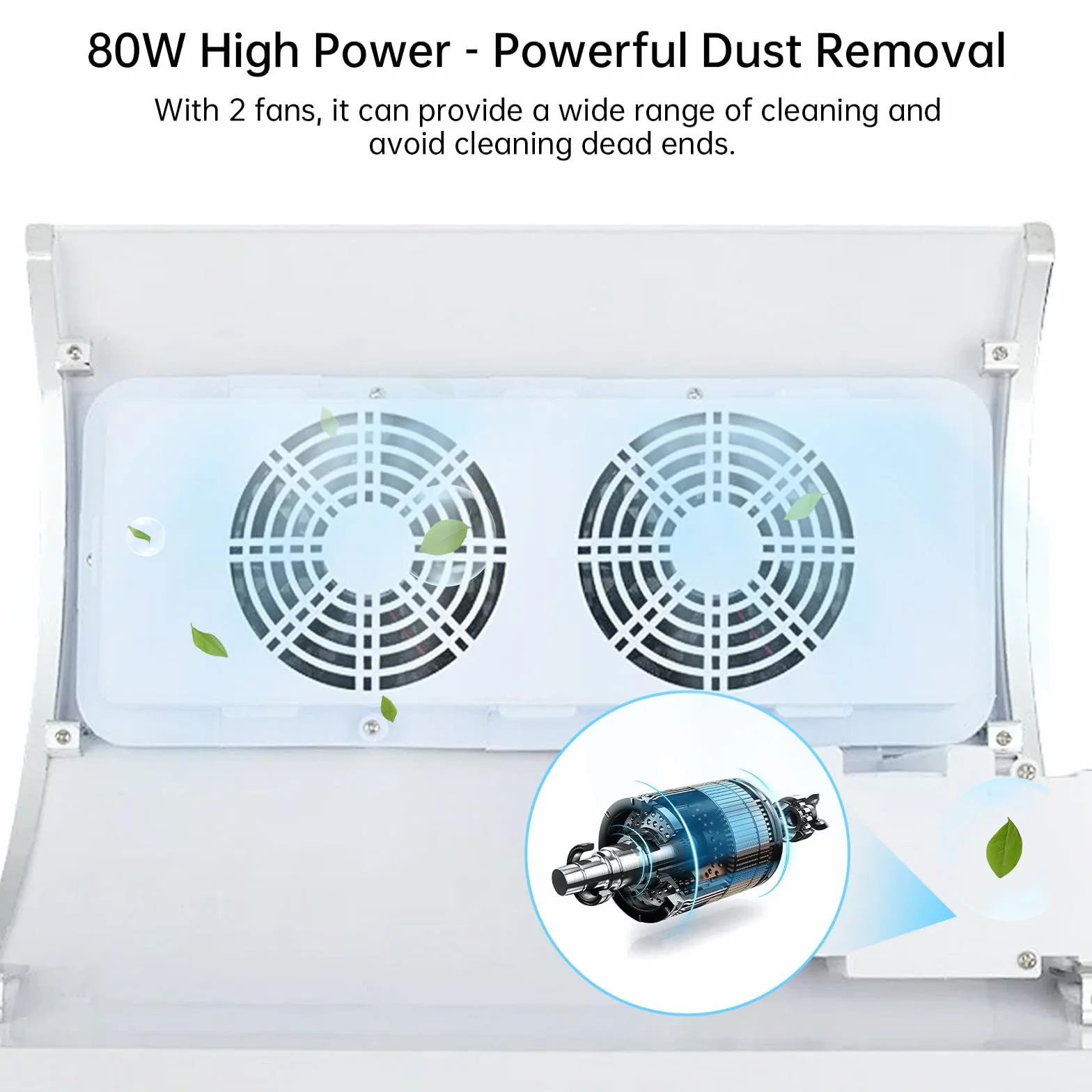 80W Aspiratore Professionale per Unghie con 2 Ventole, Aspiratore Unghie Low Noise, Aspiratore Unghie Professionale con Due Sacchetti per La Polvere, Adatto per Casa e Salone di Bellezza