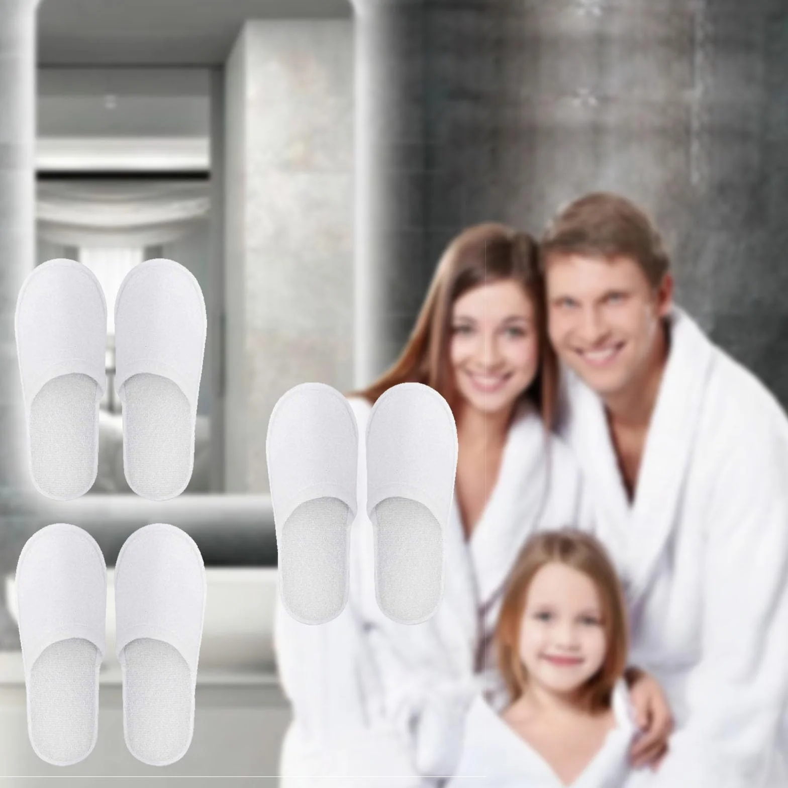 Pantofole Hotel, Pantofole Chiuse Hotel, 3 Paia Pantofole Usa E Getta Ospiti Antiscivolo, Pantofole d'albergo, Ciabatte Monouso Ospiti, Pantofole SPA, Ciabatte Sposa Bianco(Taglia Eu 37-43, Bianco)