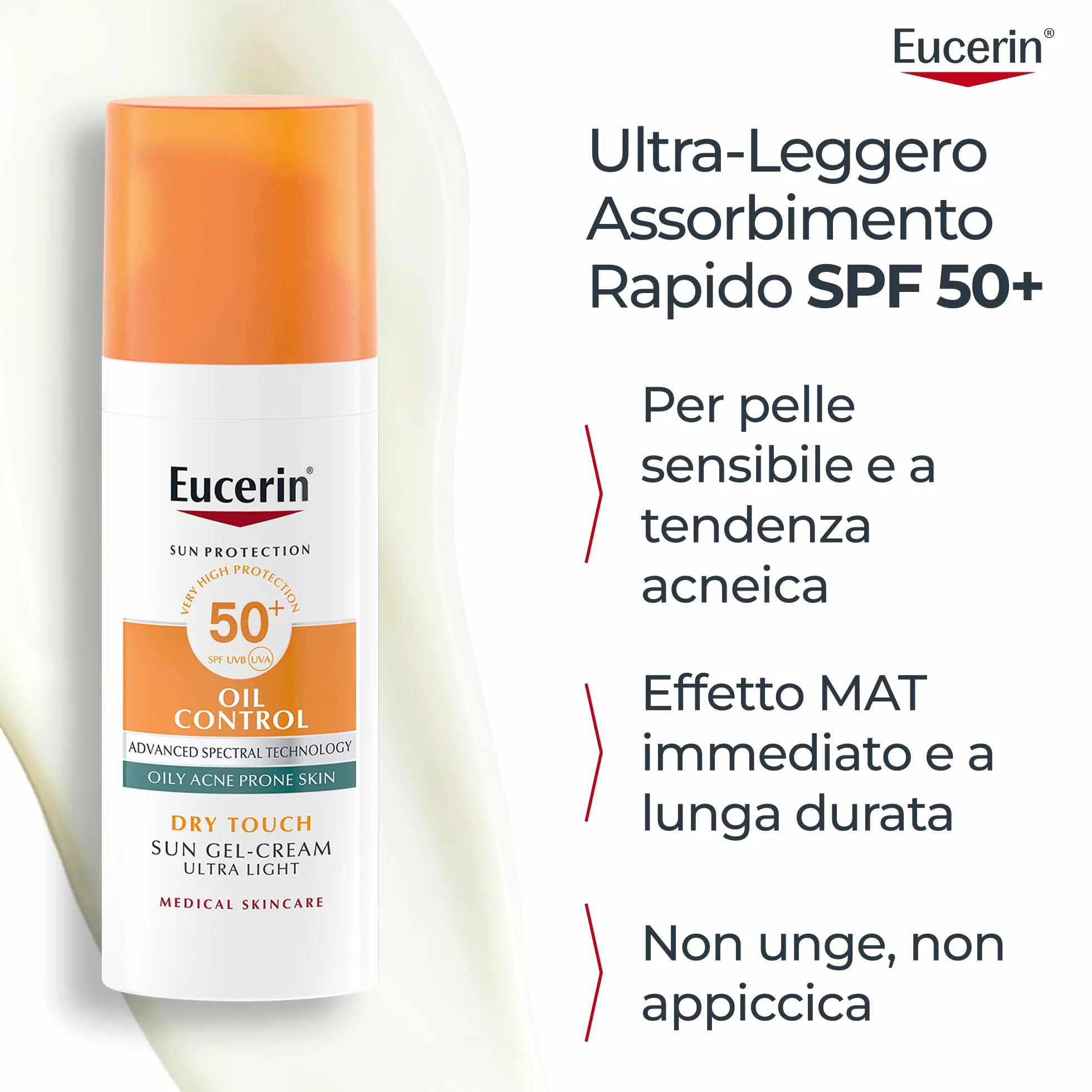 Eucerin Oil Control Dry Touch Face Sun Gel-Creme SPF50+ 50 ml