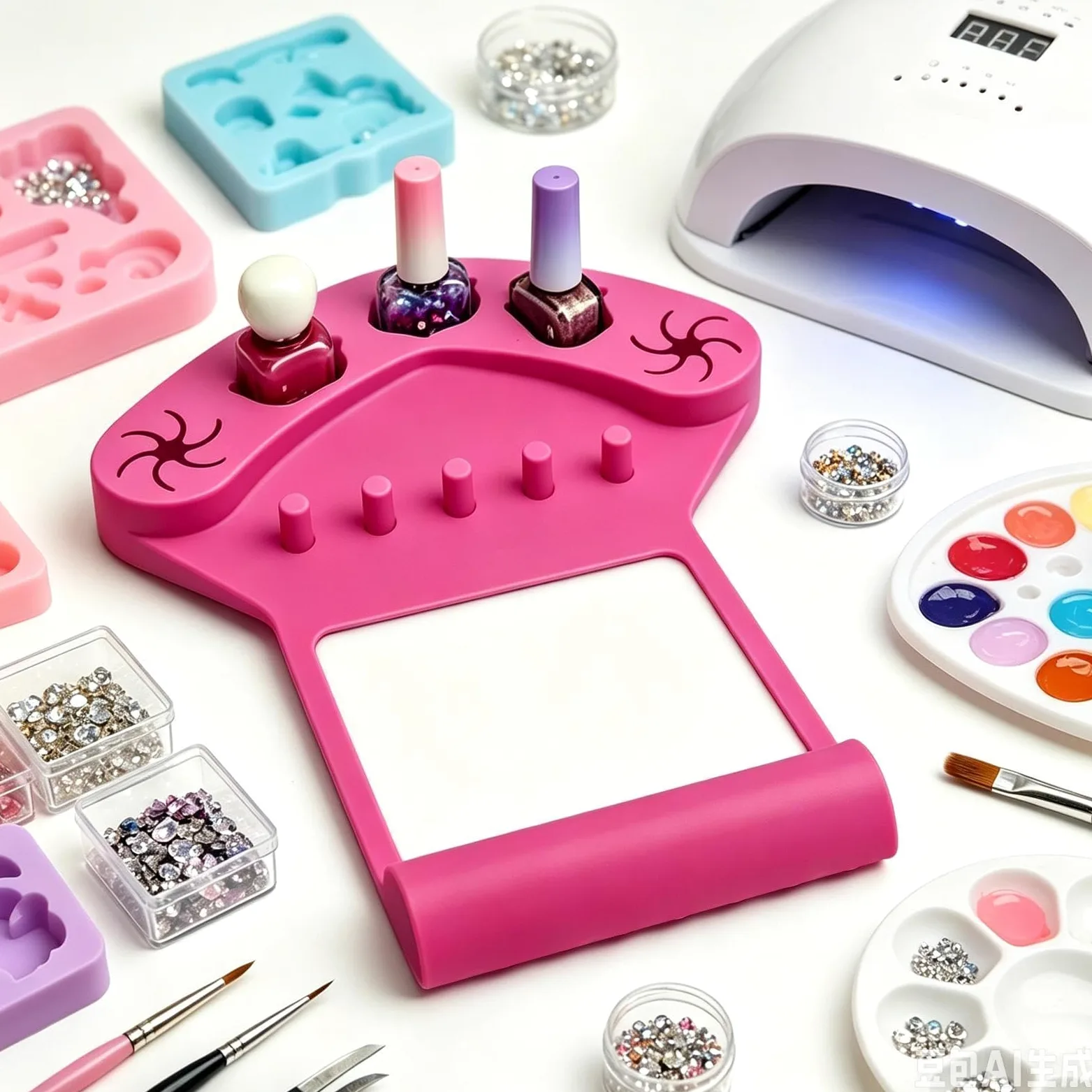 Tappetino in silicone per le unghie Cuscinetto antiscivolo da manicure | Portadita da Lucidatura Unghie per Donne, Trucco, Pratica, Pittura, Salone, Festa, Laboratorio