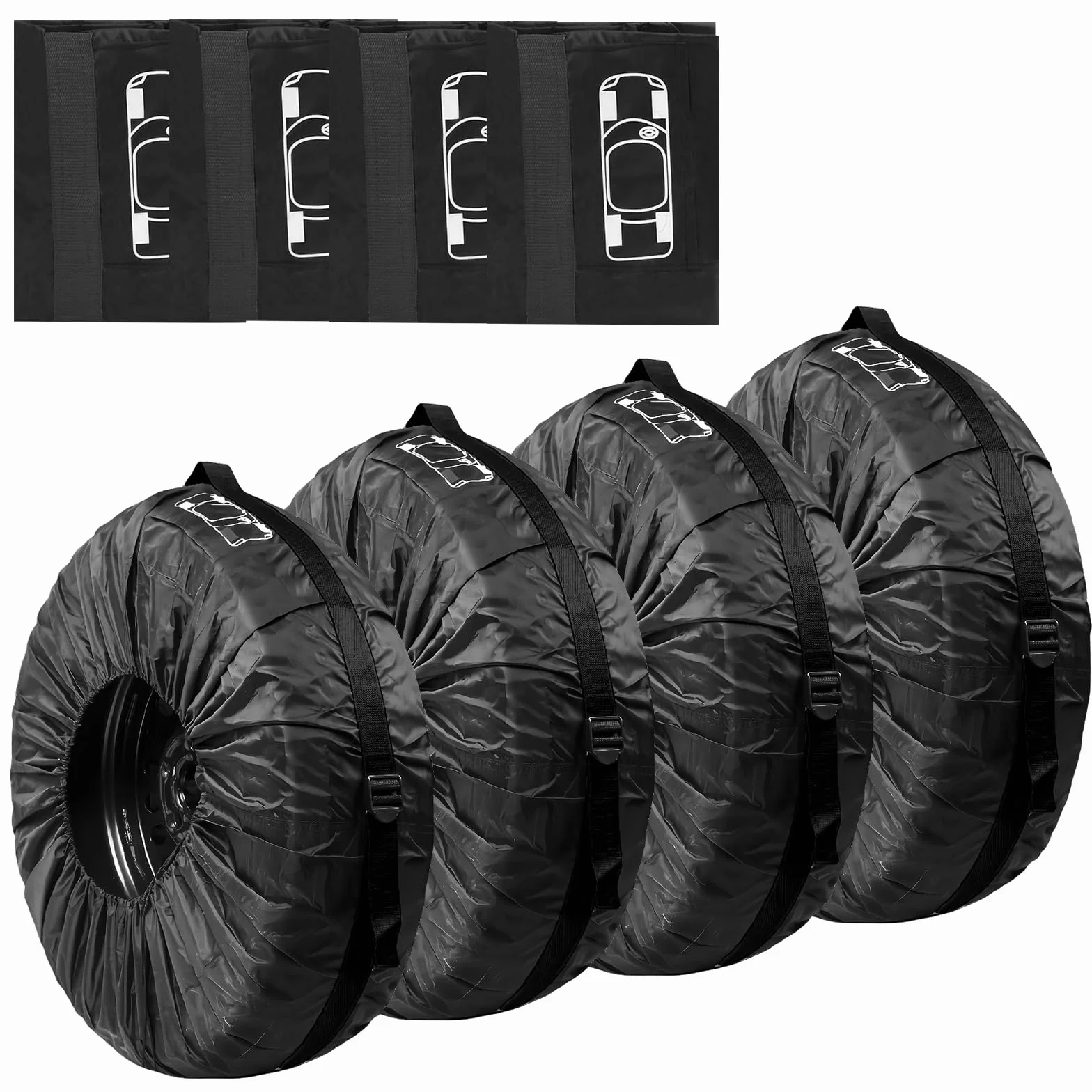 Custodie per pneumatici 19-23 pollici set 4 pezzi copertura impermeabile antipolvere
