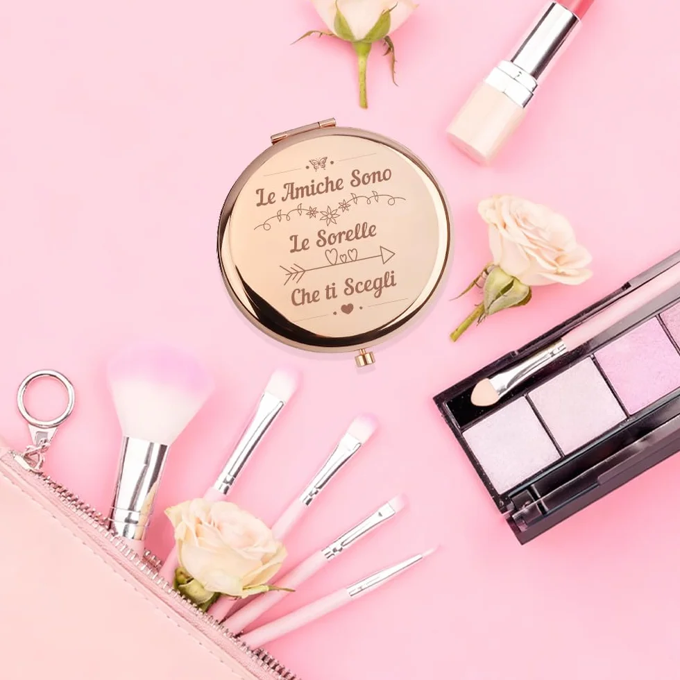 Regalo Amica Specchio Compacto Trucco Ingranditore x1/x2