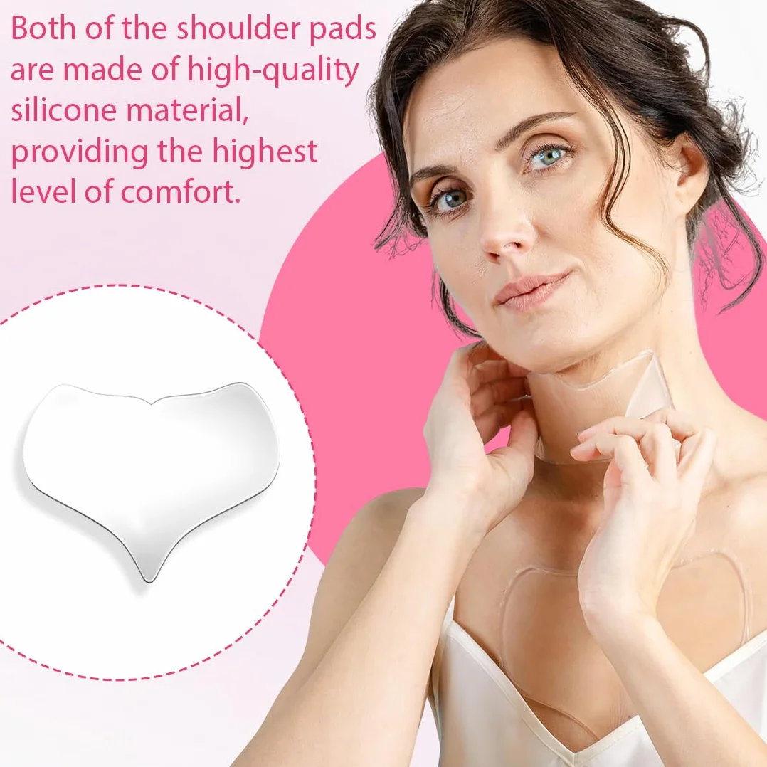 2 Pezzi Cuscinetti per Petto in Silicone, Tamponi Antirughe del Torace, Cerotto Silicone, Copricapezzoli Silicone, Cerotti Antirughe in Silicone Riutilizzabili, per Donne Ragazze