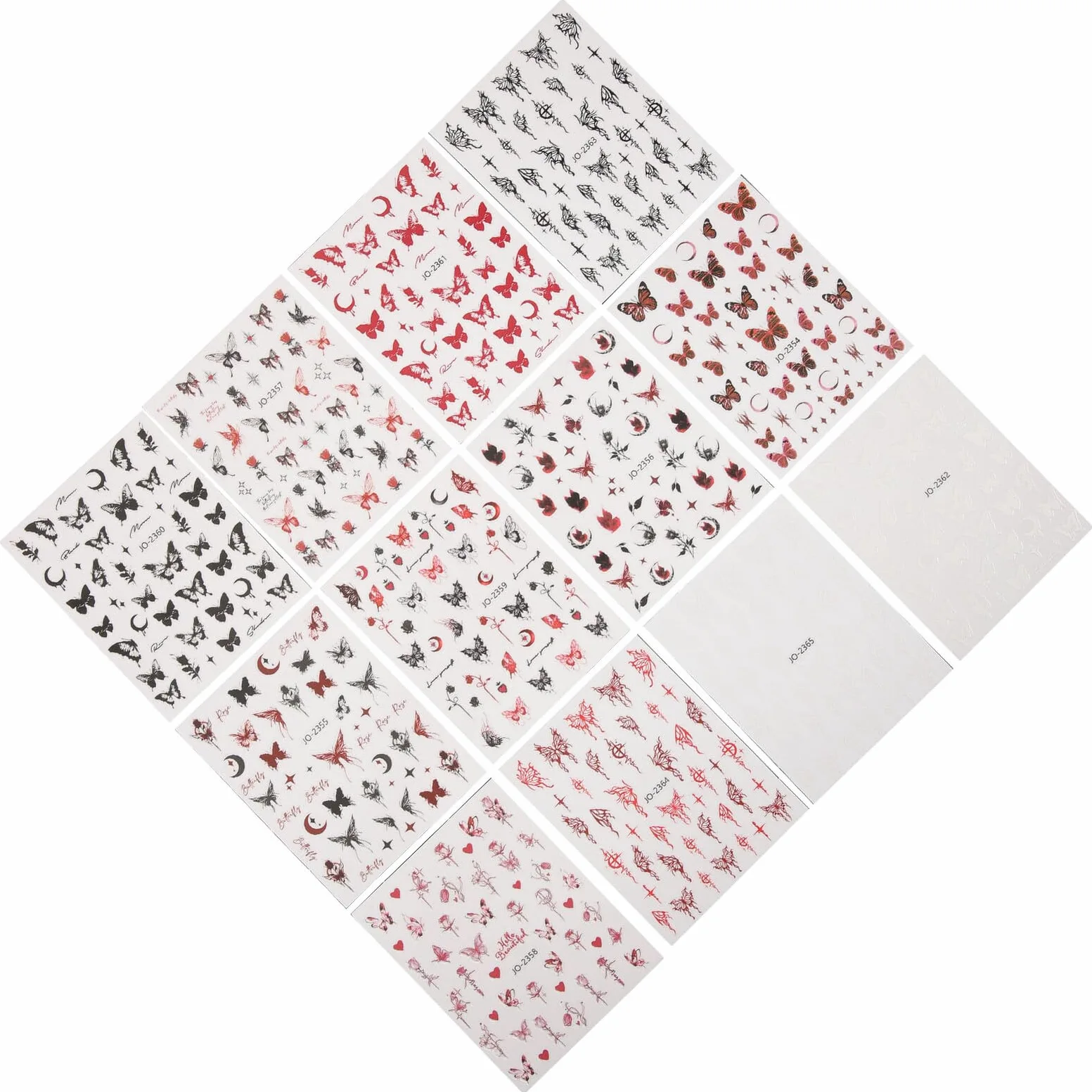 VICASKY 5 Set Adesivo A Farfalla Scuro Etichetta Giglio Guidato Arte Unghie Dei Piedi Uv Decalcomanie Decorative Per Unghie Adesivi Per Chiodi Adesivi Adesivi Per Unghie 12 Fogli*5