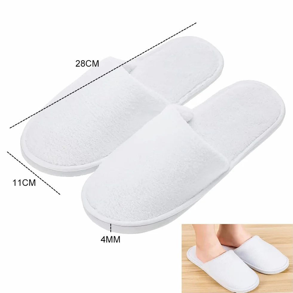 Pantofole SPAHotel Monouso, Ciabatte Ospiti, Pantofole Casa Confortevoli, 4 Paia, Bianco