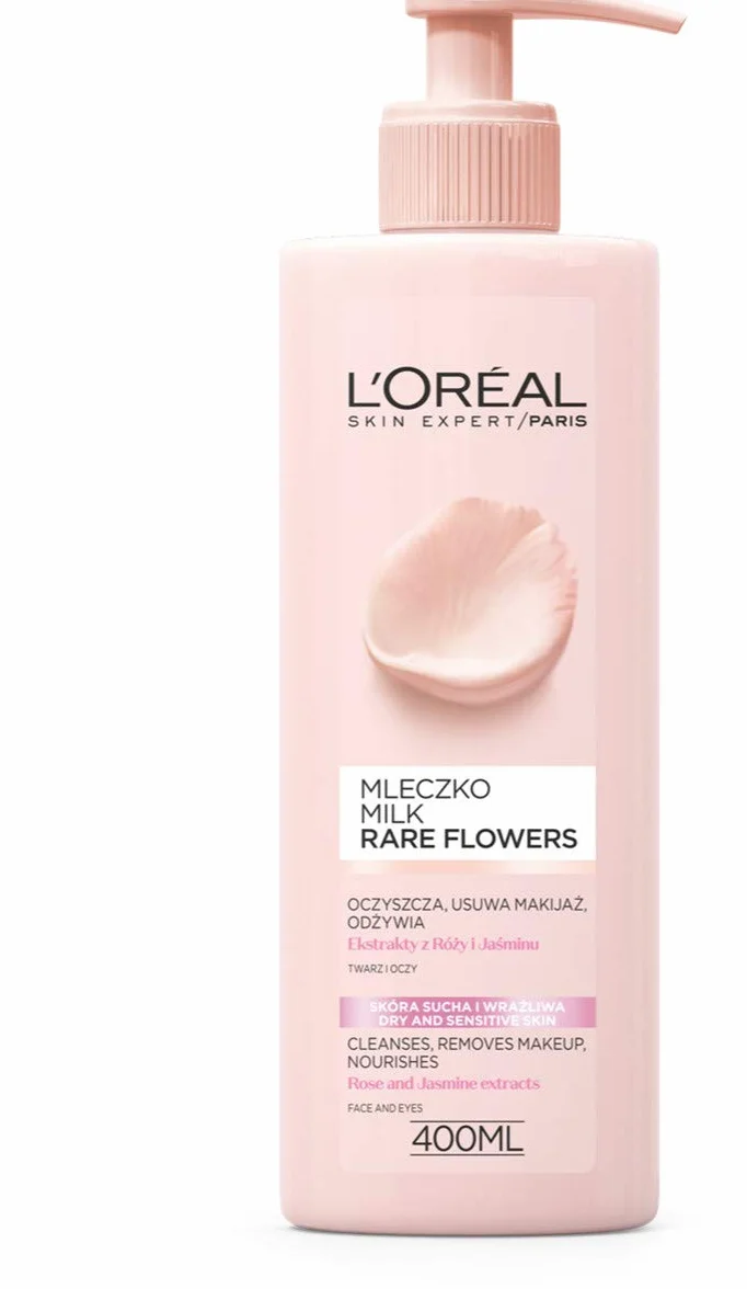 L' Oreal Paris fiori rari Latte Latte Detergente Pelle Secca e Sensibile 400 ml