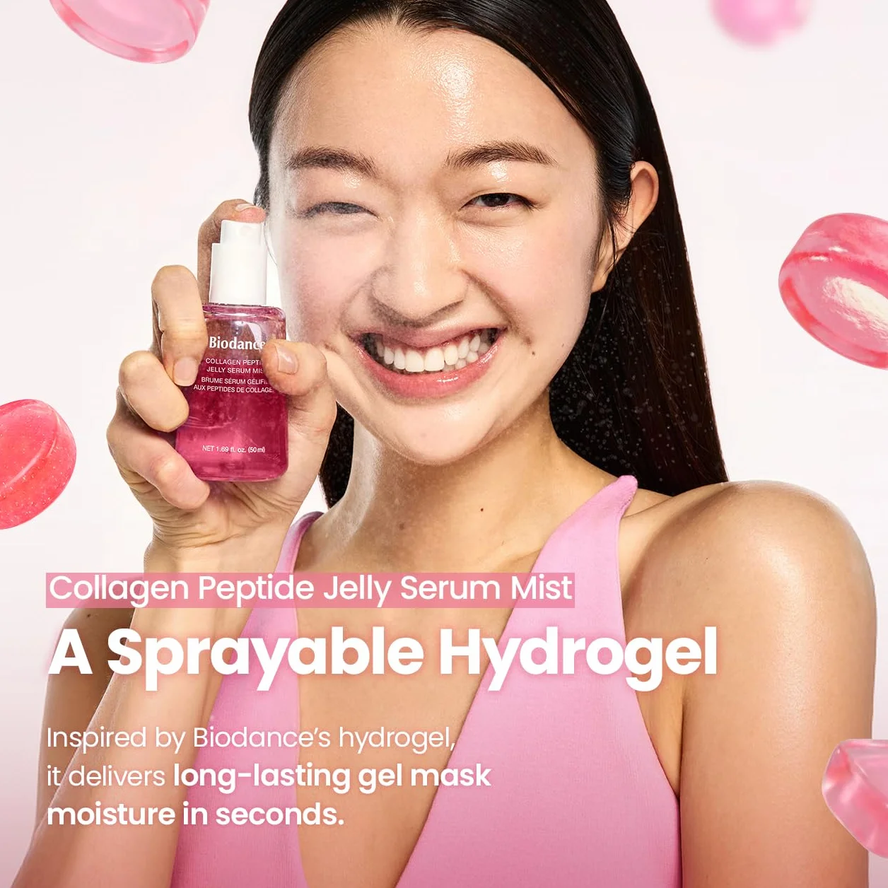 BIODANCE Jelly Serum Mist al Collagene Peptidico – Spray Viso Idratante Effetto "Glass Skin", Anti-Age Rimpolpante, Hydrogel Spray Innovativo, Skincare Coreana | 50 ml