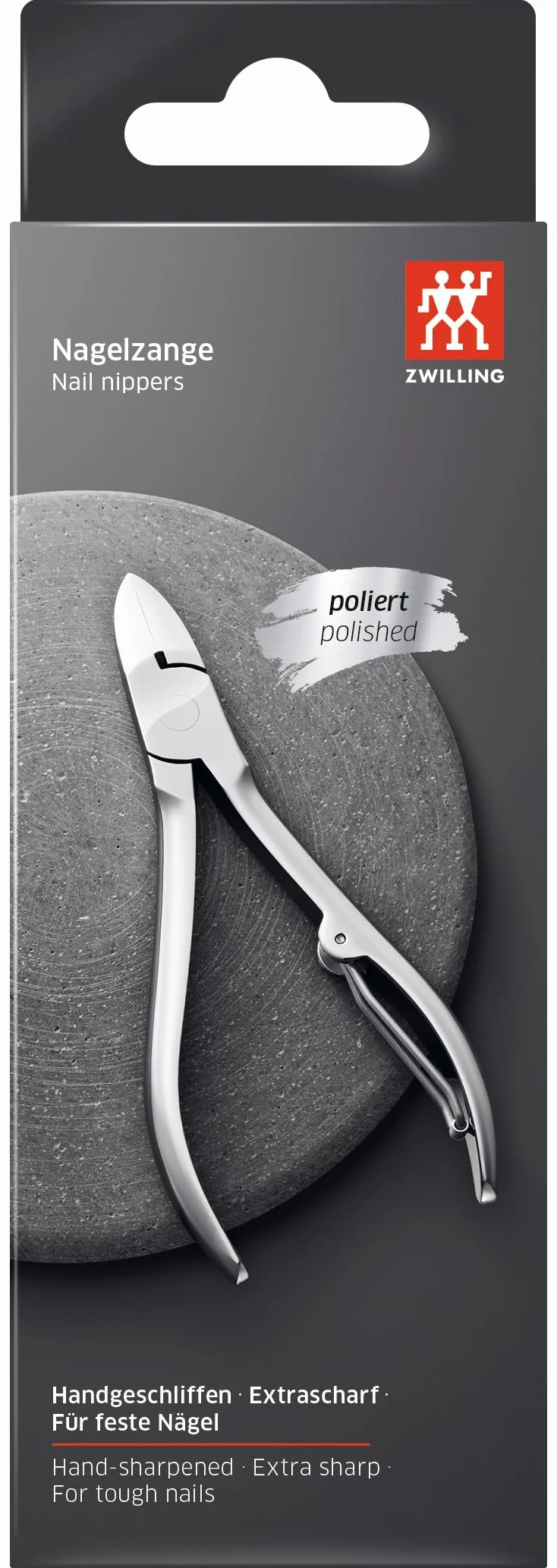 ZWILLING Tronchesi per unghie (taglienti per unghie forti, design ergonomico, ipoallergenico, taglio preciso), lucido, argento, 110 mm