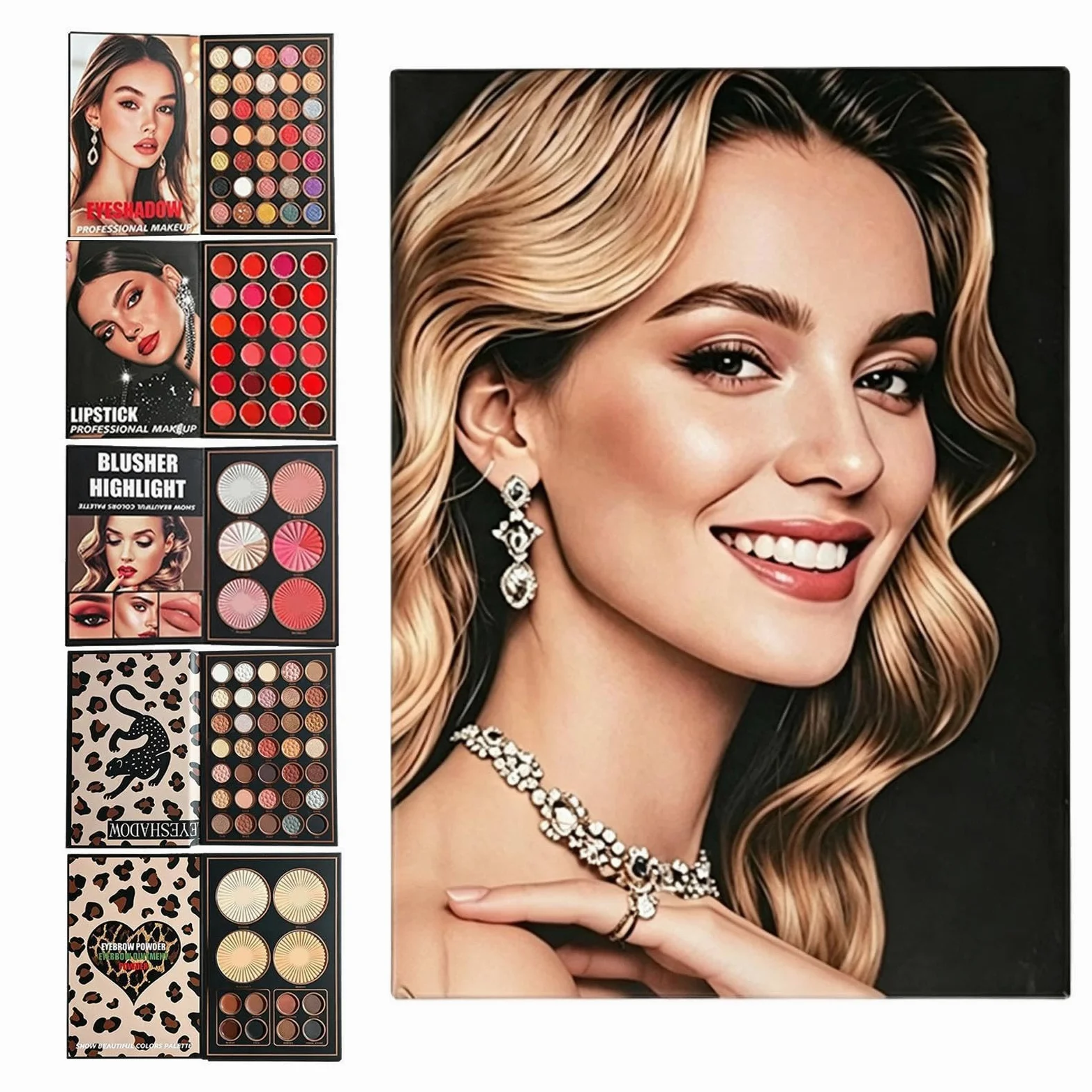 Palette di Ombretti Illuminante Portatile A Forma Di Libro | Ombretto Opaco Per Donne E Ragazze Ideale Per Bellezza Appuntamenti Feste Viaggi E Pendolarismo Quotidiano