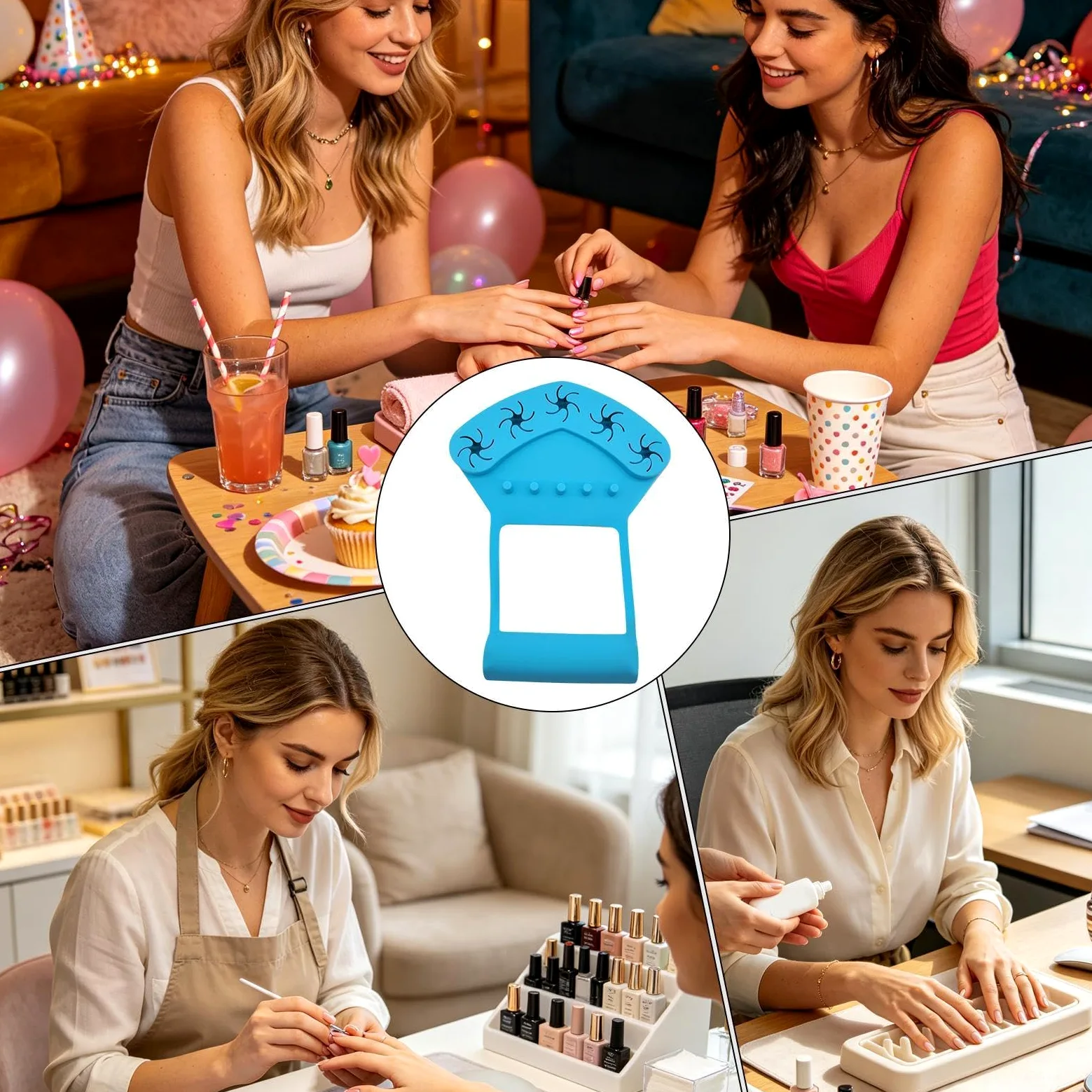 Tappetino in silicone con supporto per lucidatura unghie Postazione per la | Supporto in silicone per la manicure Per donne principianti, pittura unghie, saloni, feste e