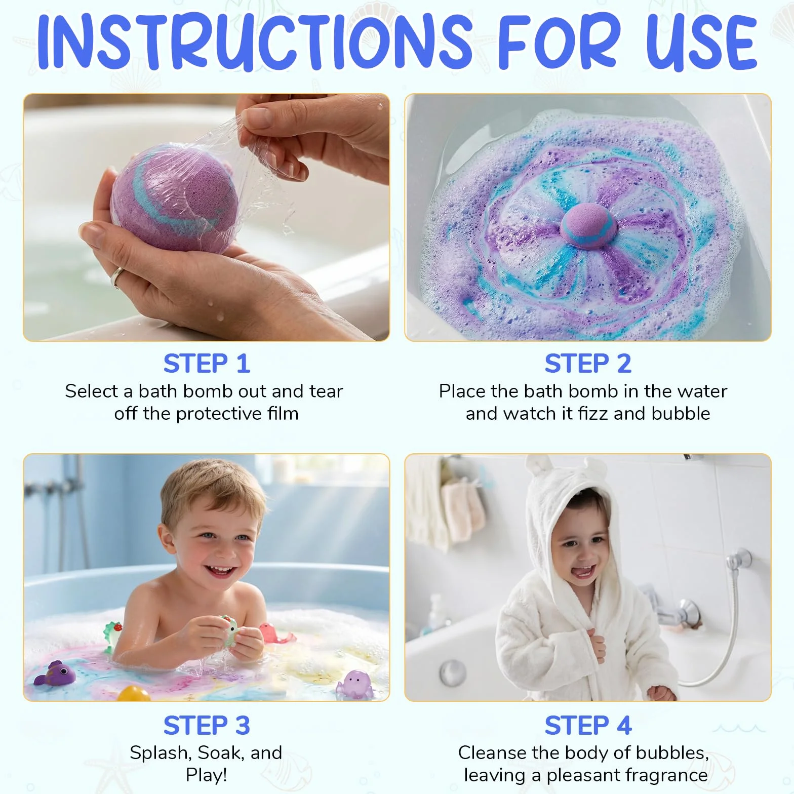 Bombe da bagno con sorpresa, 12PCS Bombe da bagno bambini, bombe da Bagno in Schiuma Organica Naturale, Regali per Ragazzi e Ragazze,bath bomb gift