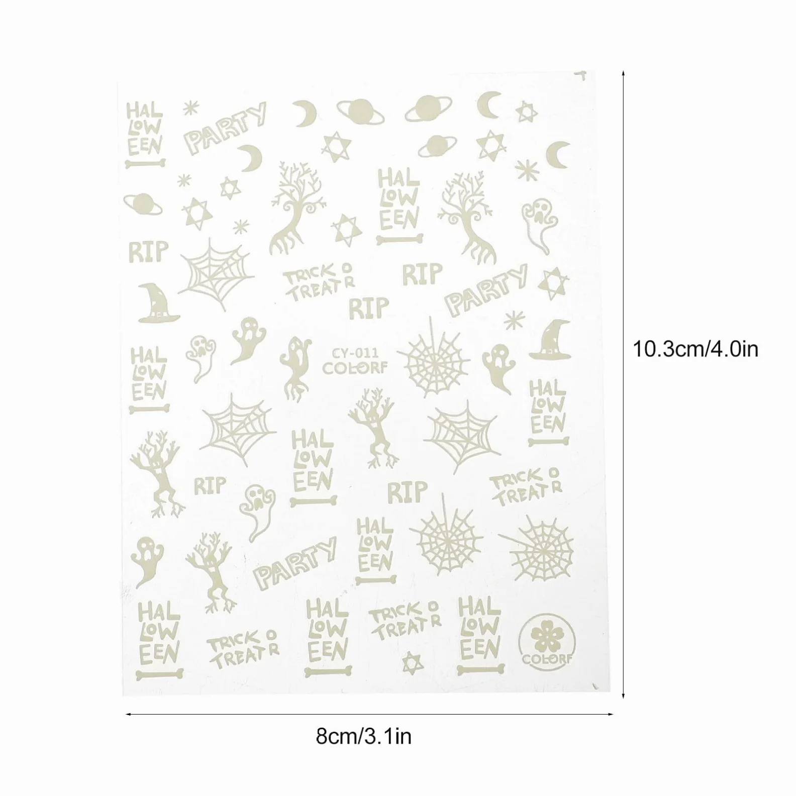 Healeved 30fogli Adesivi Per Unghie Glow in The Dark Decorazioni Per Nail Art Halloween Facili Applicare Su Unghie o Per e Speciali