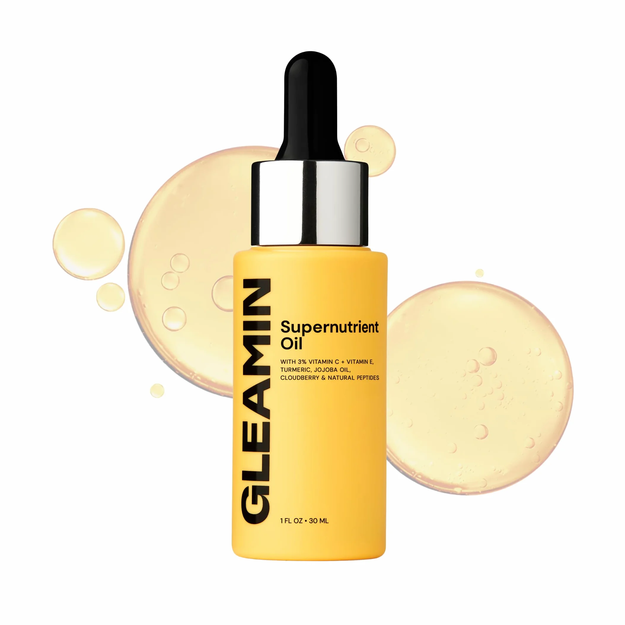 Gleamin - Olio viso profondamente nutriente e idratante: sperimenta una bagnatura duratura con il nostro olio super nutriente con 3% di vitamina C, potenziato con olio di semi al 42% di m