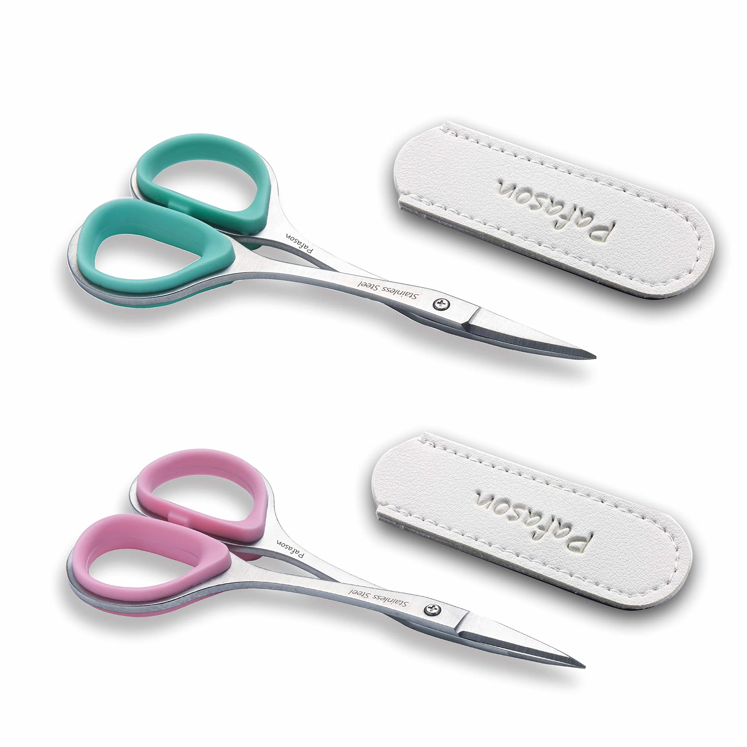 PAFASON Piccolo Forbici Cuticole Set 2 Pezzi Curvo Dritto Precisione Manicure Pedicure