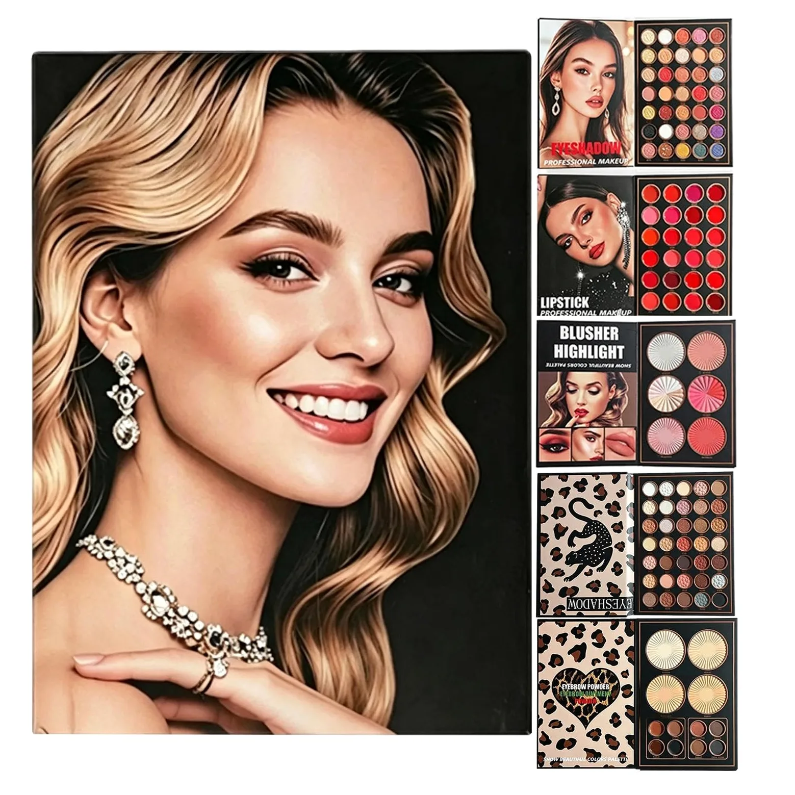 Palette Trucco Completa a Forma di Libro Palette A Forma Di Libro Con | Ombretto Per Il Trucco Occhi Per La Bellezza Quotidiana, Gli Appuntamenti, Le Feste, Gli Spos