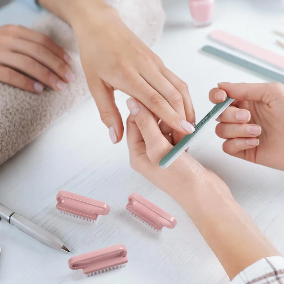 Spazzola Per Unghie AOOWU 3 Pezzi Maniglia Grip Pennello per Unghie con Lima