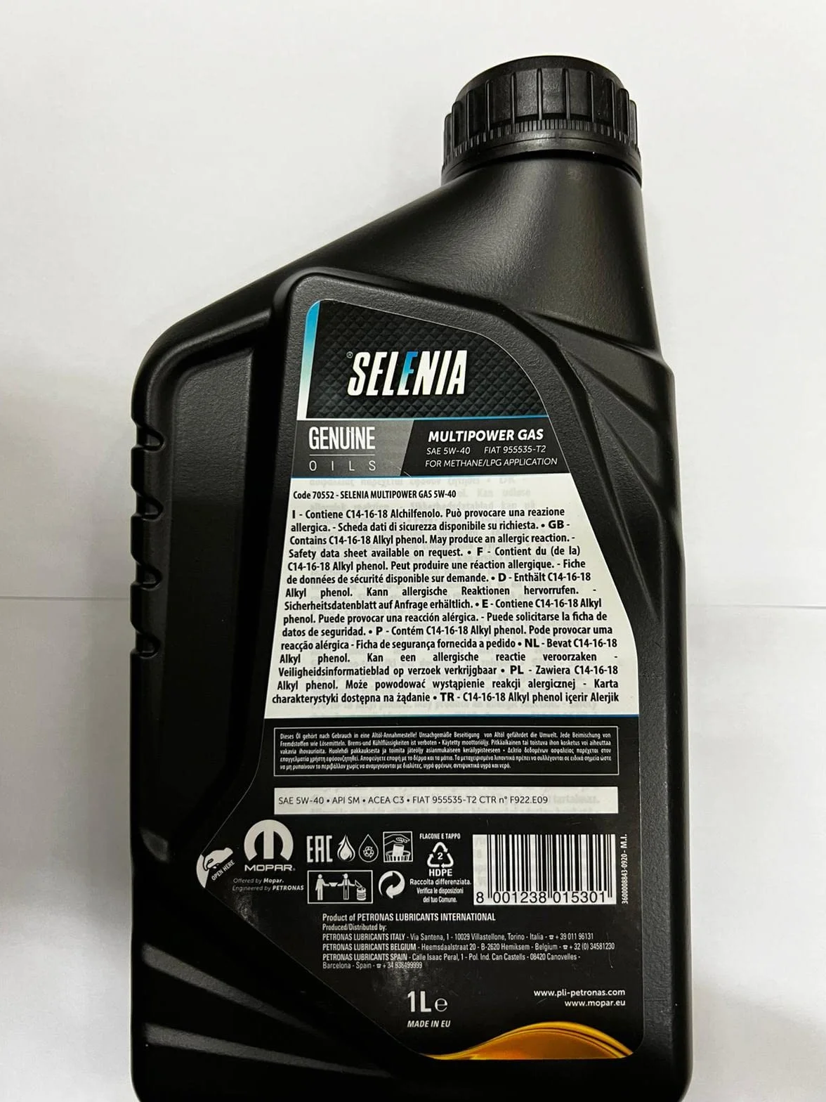 Olio motore Selenia MULTIPOWER GAS 5W40 1L