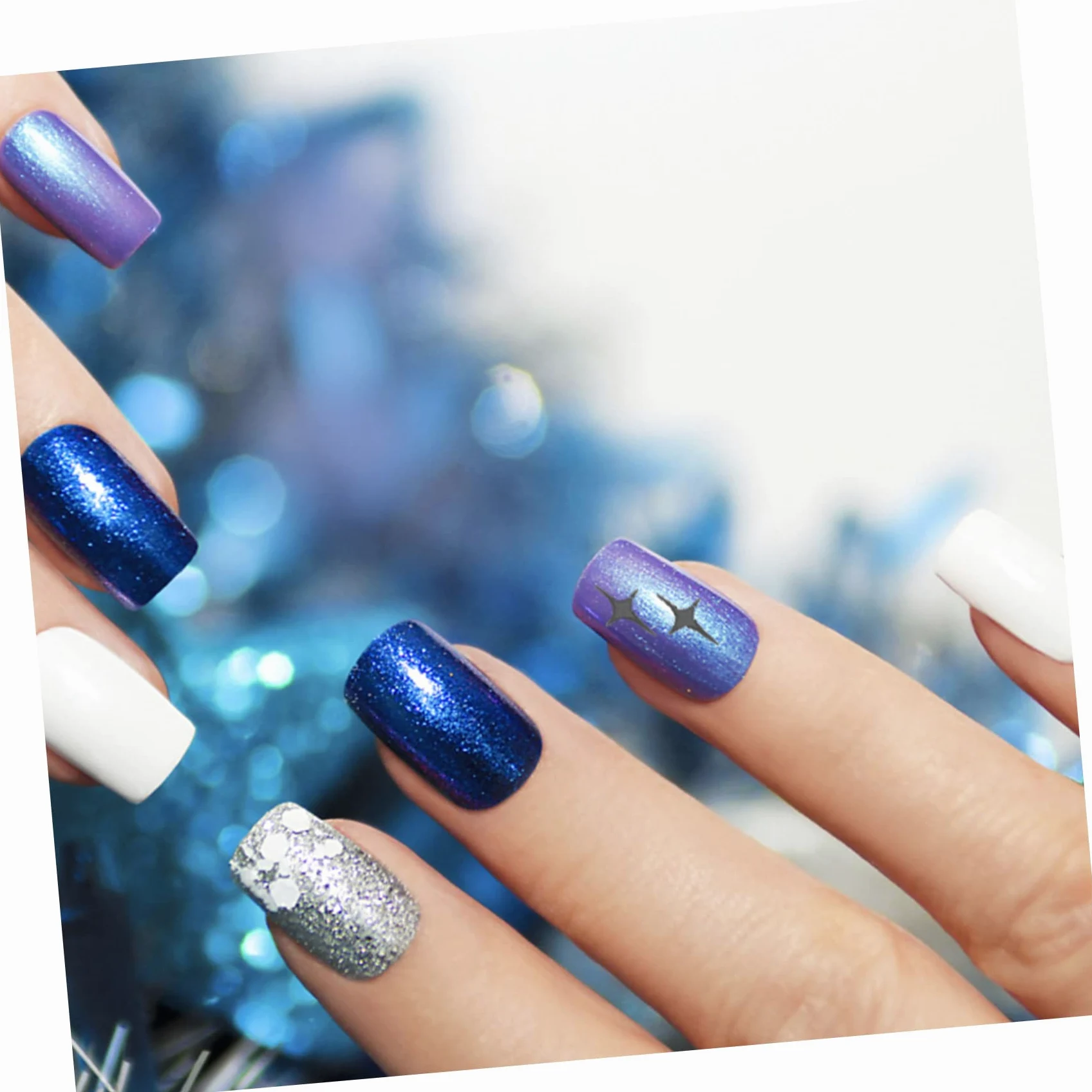 5 Set Adesivi Per Unghie Tema Stickers Per Nail Art Decorazioni Unghie Autoadesive Design Per Feste 12 Fogli*5