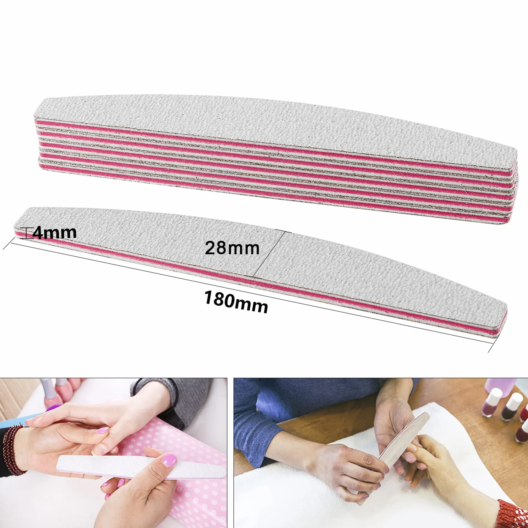 50 Pezzi Lime per Unghie 100/180 Professional, Lima Unghie Lavabile,Doppia Faccia Lima Unghie per Manicure E Unghie in Gel,Forma di Trapezio