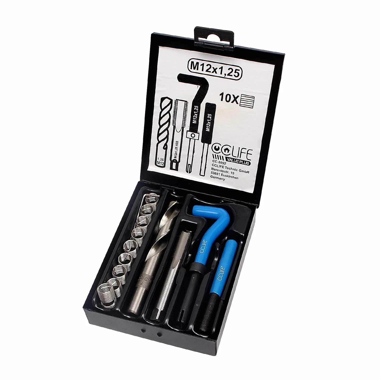 CCLIFE Attrezzi Riparazione Filetti M12 x 1,25 Motore Auto Inserti