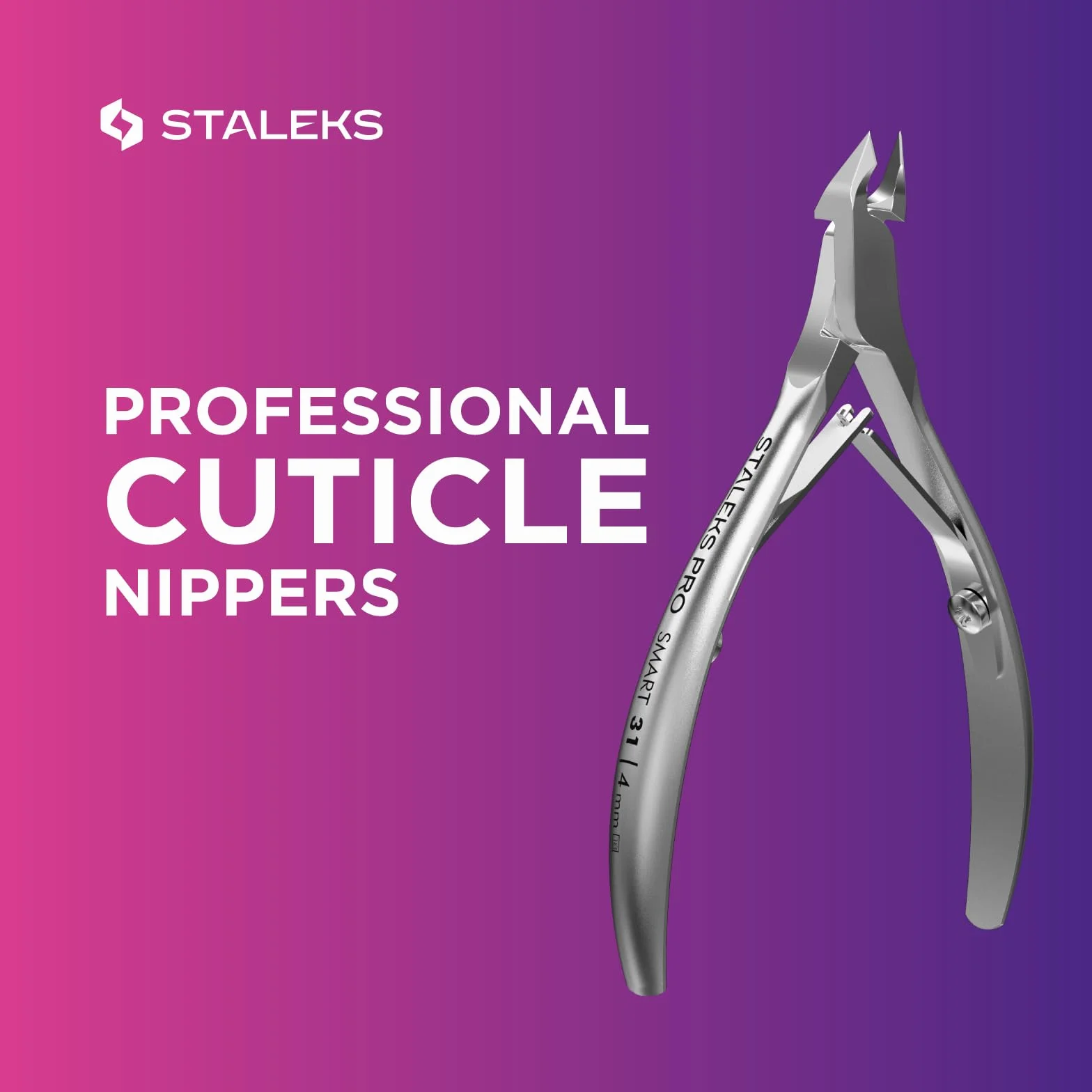 STALEKS Pro Tronchesina Professionale per Pelle Cuticole Lama 4mm Smart 31 NS-31-4