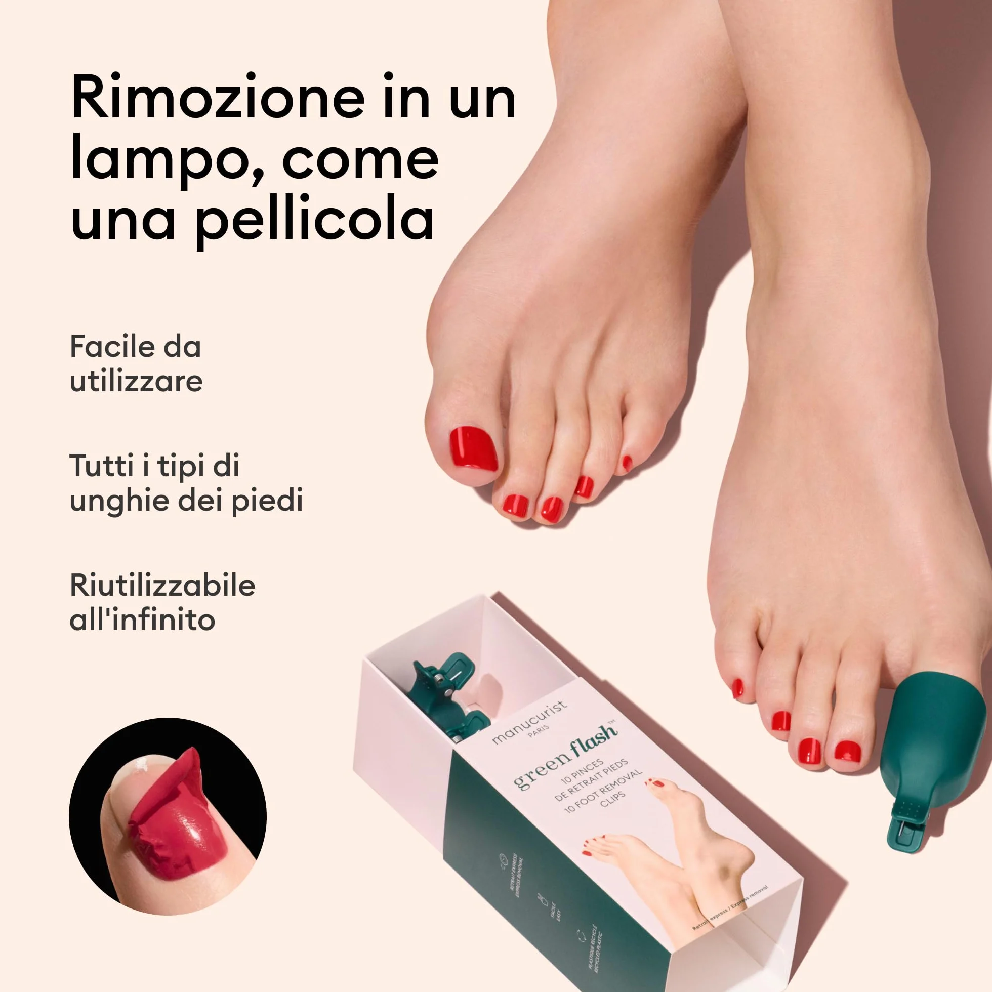 Manucurist Pinze Rimozione Piedi Accessorio Smalto Semi Permanente Riutilizzabile