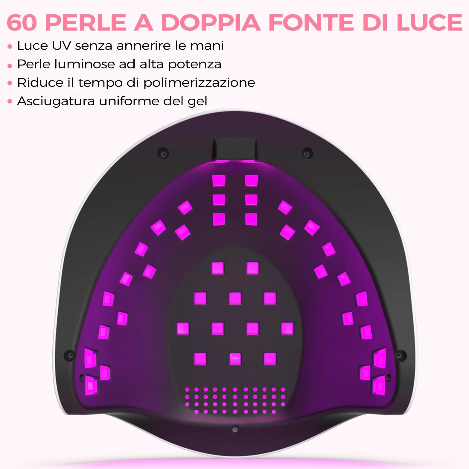 NAILGIRLS Lampada UV per Unghie 268W Portatile Asciuga Smalto LED 4 Modalità Timer Display LCD