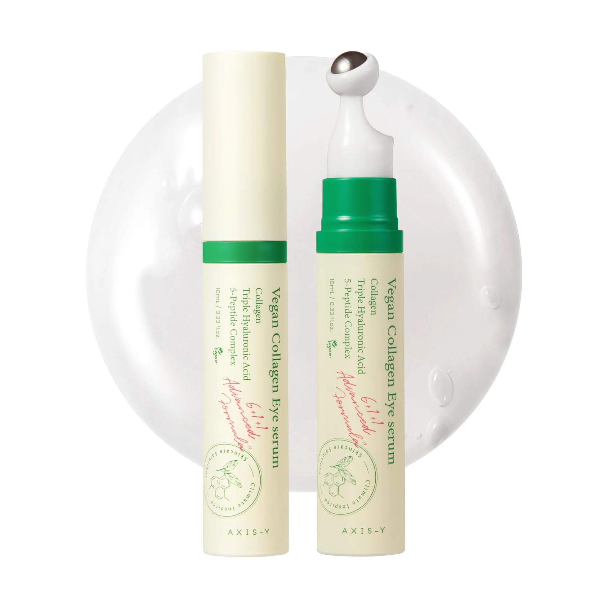 AXIS-Y Siero Occhi Vegano Al Collagene K Beauty Siero Al Collagene Con Triplo Acido Ialuronico E Peptidi Migliora L'Elasticità Della Pelle 0,33 Fl. Oz.