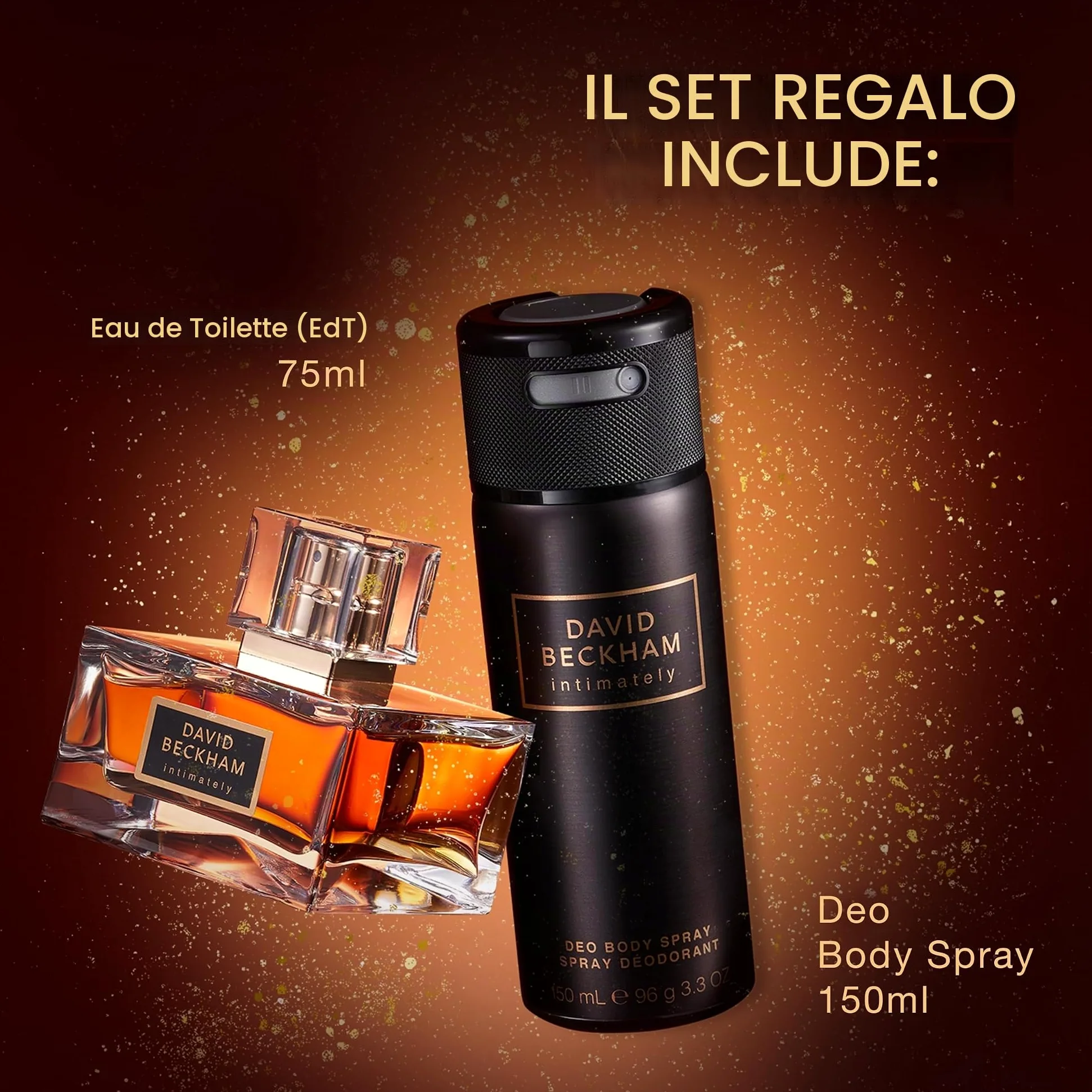 David Beckham Confezione Regalo Intimately, Eau de Toilette 30ml & Deodorante Spray 150ml, Fragranza Aromatica Ambrata per Lui