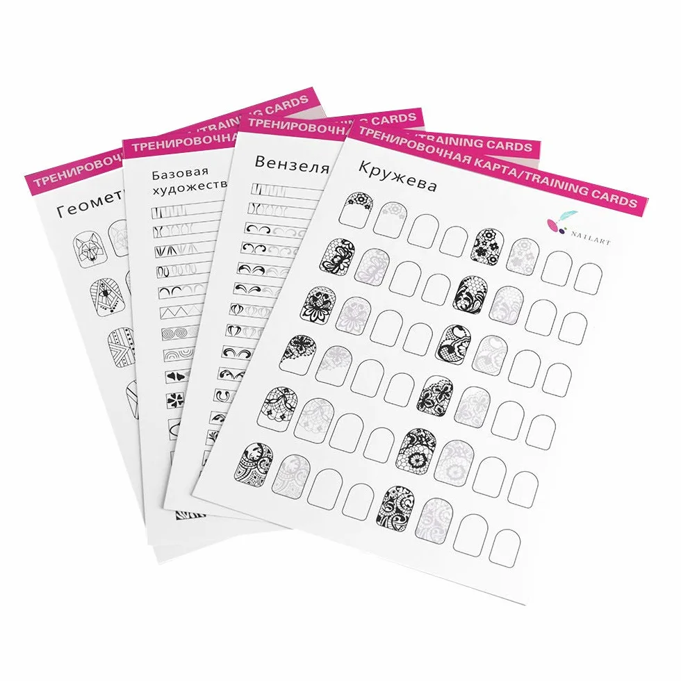 Modello per esercitazione nail art disegno pittura libro di esercizi strumento di apprendimento per principianti modelli intagli linee di diamanti