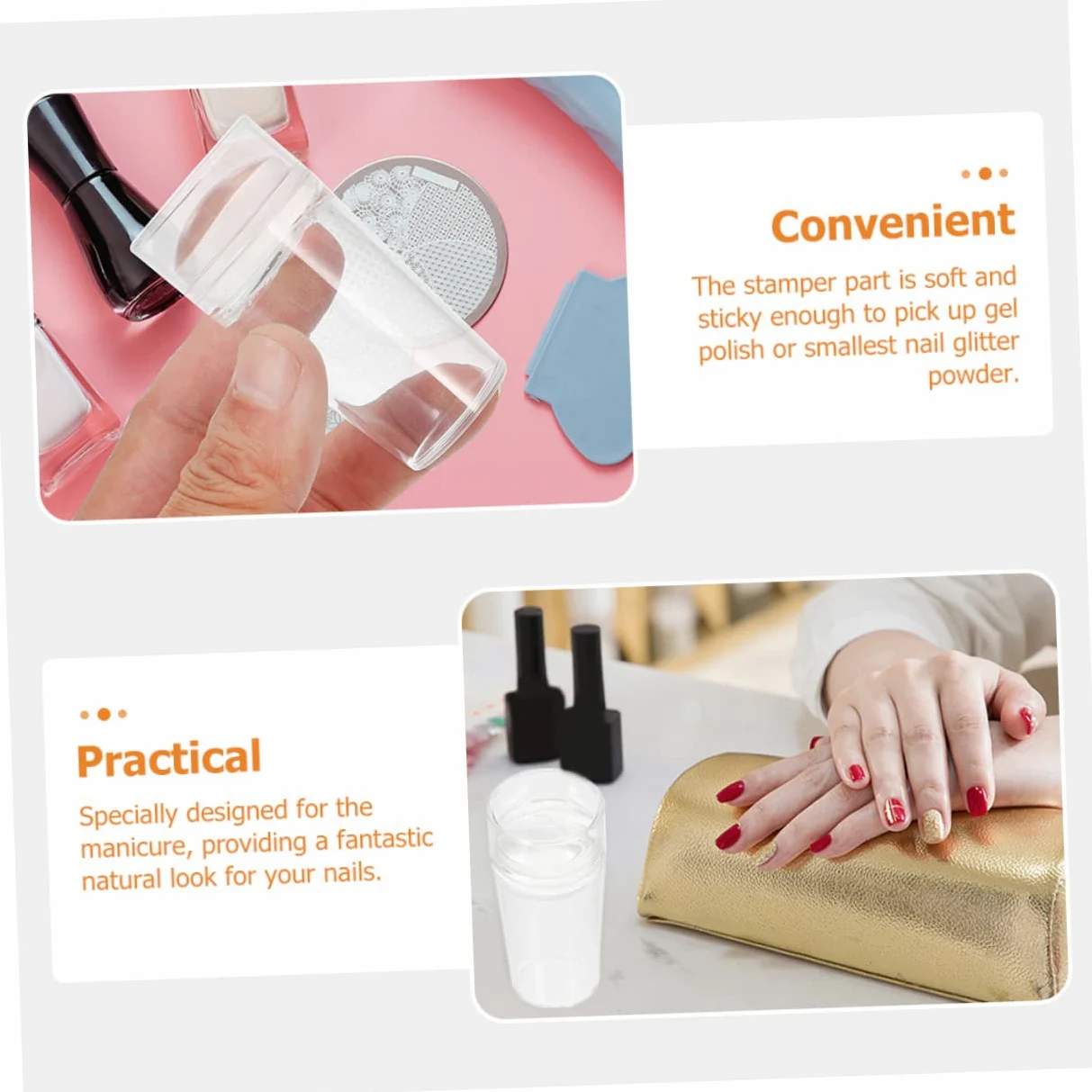 FRCOLOR 10sets Stamper Per Unghie Silicone Raschietto Per French Manicure Stamping Per Nail Art Facile e e