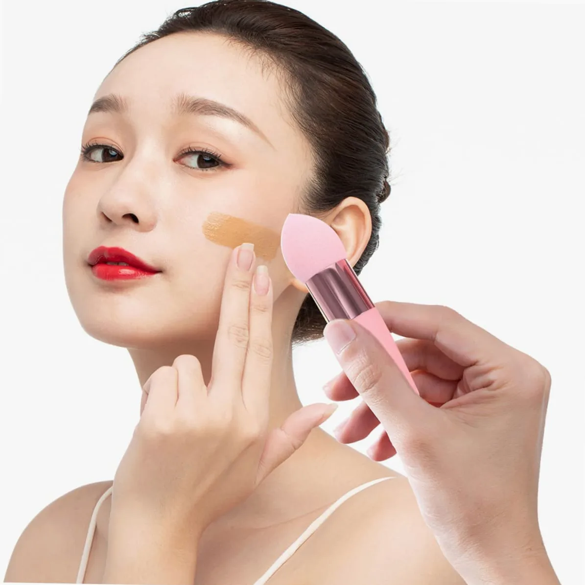 Mikinona 18pezzi Spugne Per Trucco Forma Di Fungo Applicatori Per Fondotinta e Cosmetici Lavabili e Riutilizzabili Per Fondotinta e Polvere