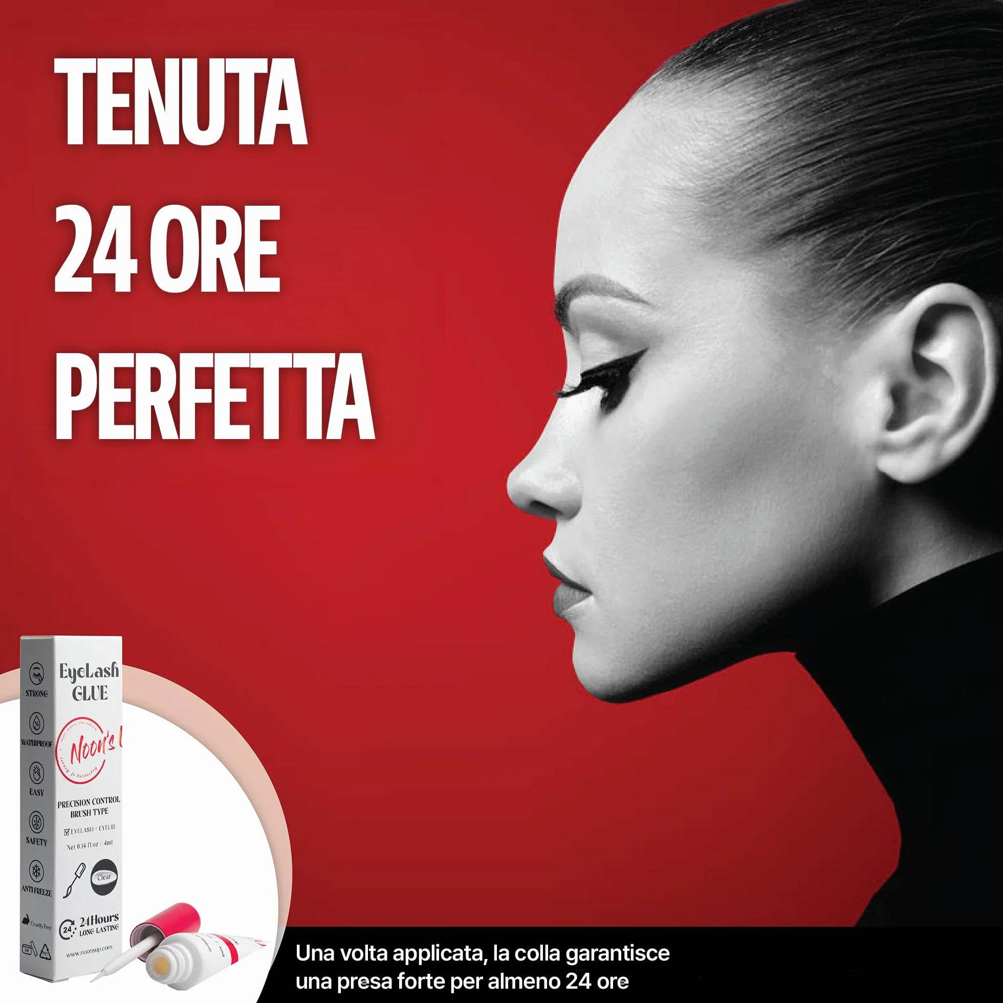 NOON'S UP Colla per Ciglia Finte senza Formaldeide 4ml Trasparente
