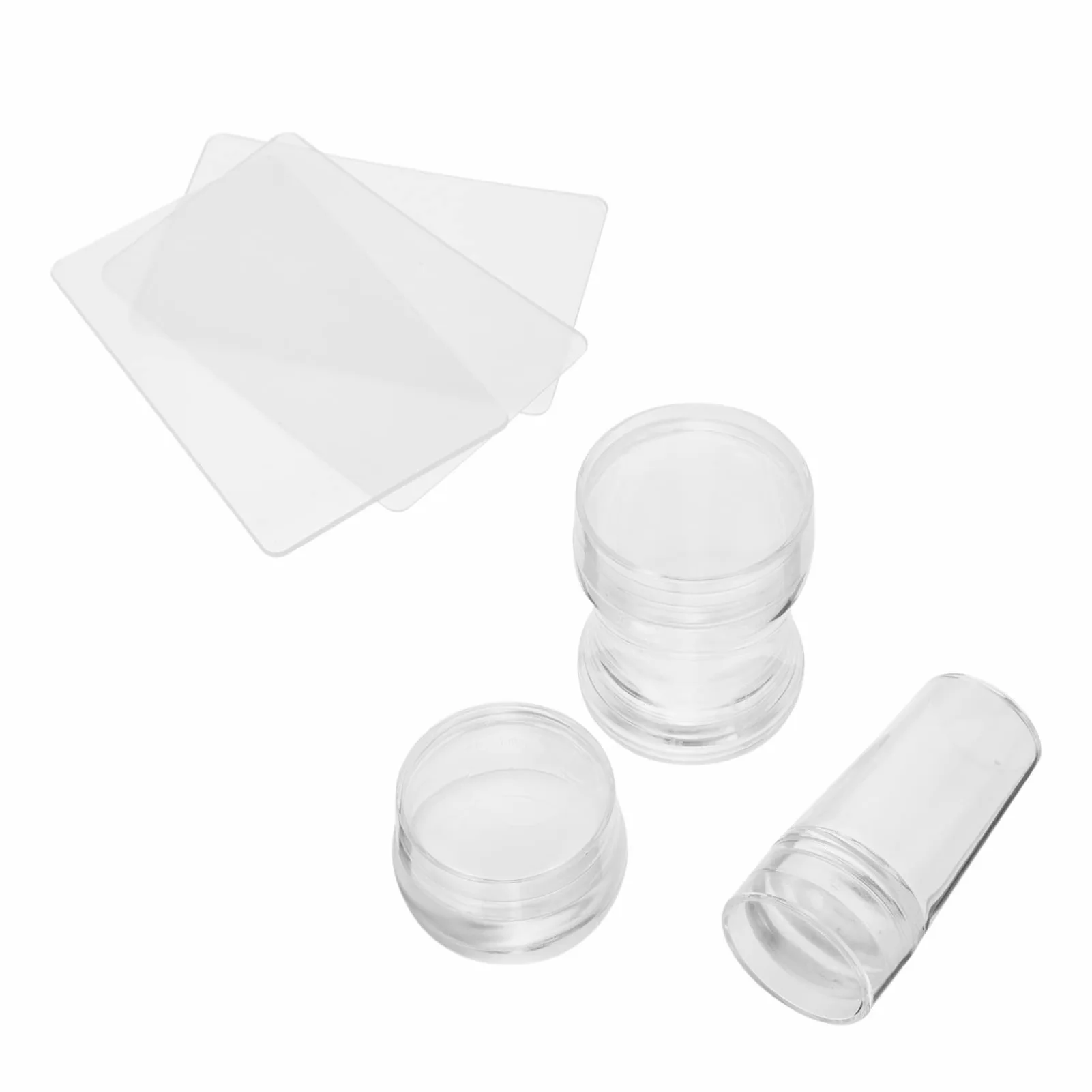 POPETPOP 12sets Stampini Per Unghie Silicone Trasparente Con Raschietti Strumenti Per Nail Art Per Manicure Casa e Professionale