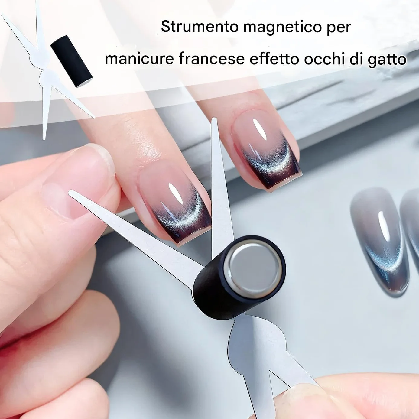 Attrezzo Magnetico per Unghie,Doppia Testa Strumento Unghie - Strumento Magnetico Manicure,per Salone Feste Matrimonio Casa Pendolari Principianti