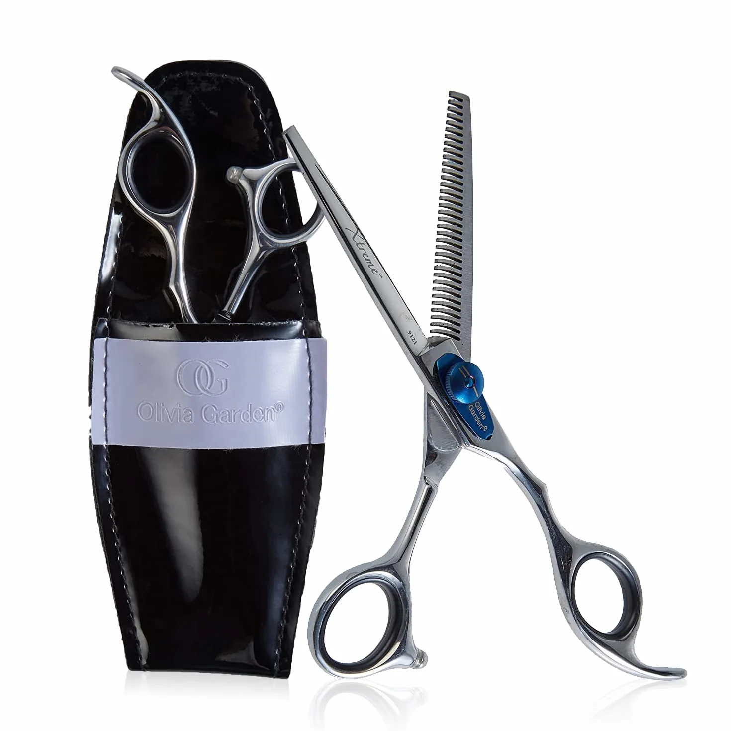 Olivia Garden Xtreme 6.0" 35 denti Sfoltitrice Europea - Forbici per Mano Destra - Manico Ergonomico, Tensione Regolabile, Perfette per Sfoltire e Testurizzare