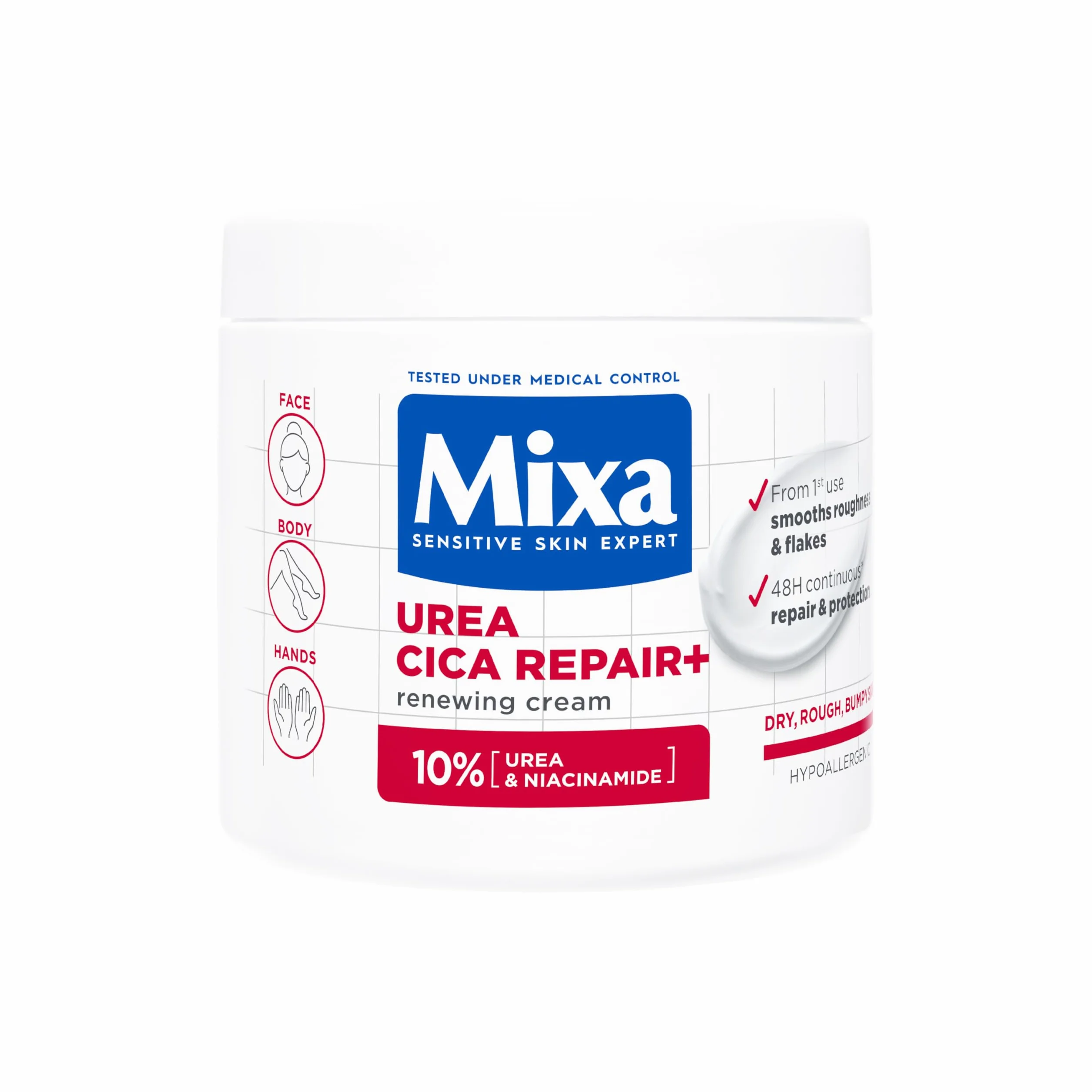 Mixa Crema Corpo Rigenerante 10% Urea Amino Acid 400 ml Pelle Secca Ruvida