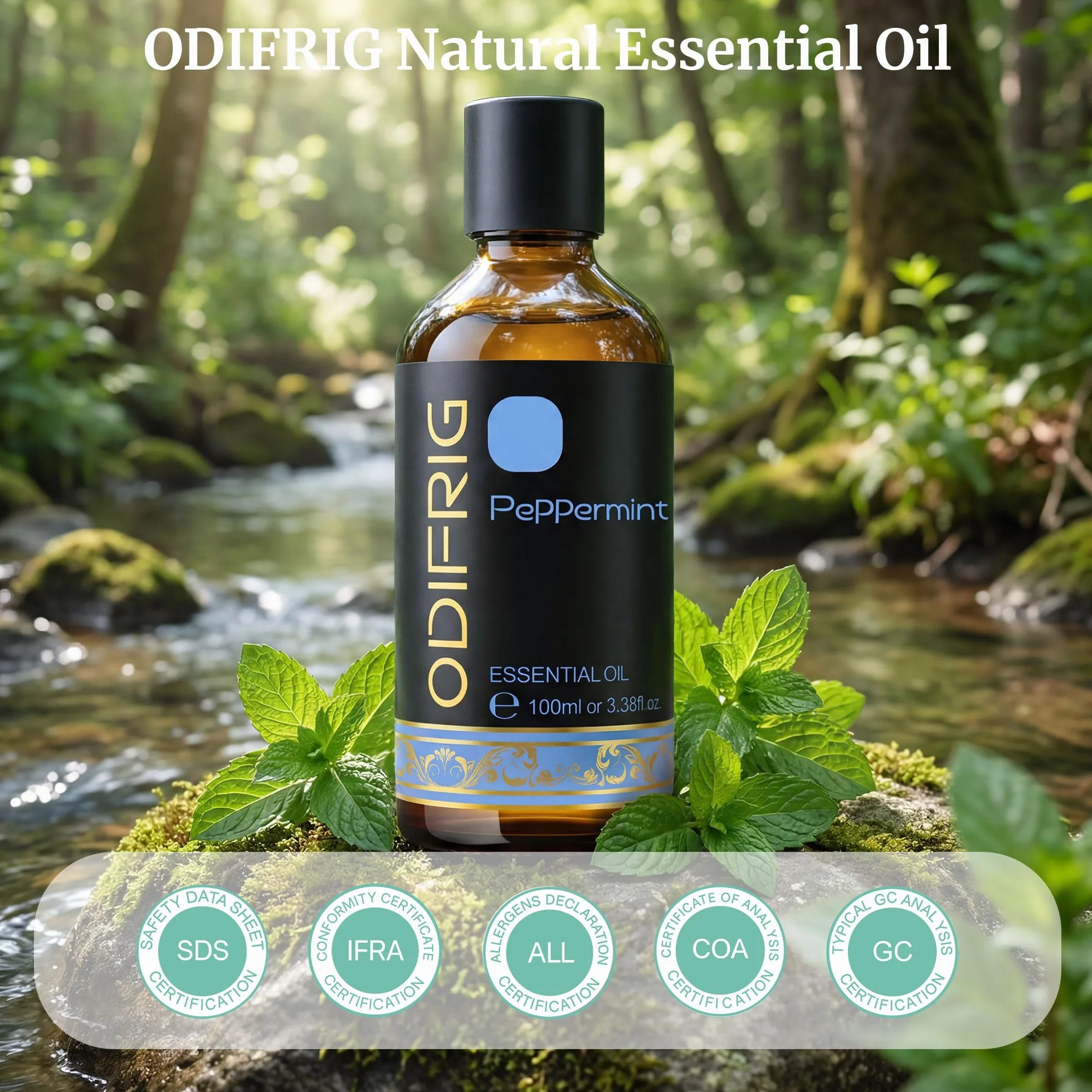 Olio Essenziale di Menta Piperita 100 ml con Contagocce Naturale
