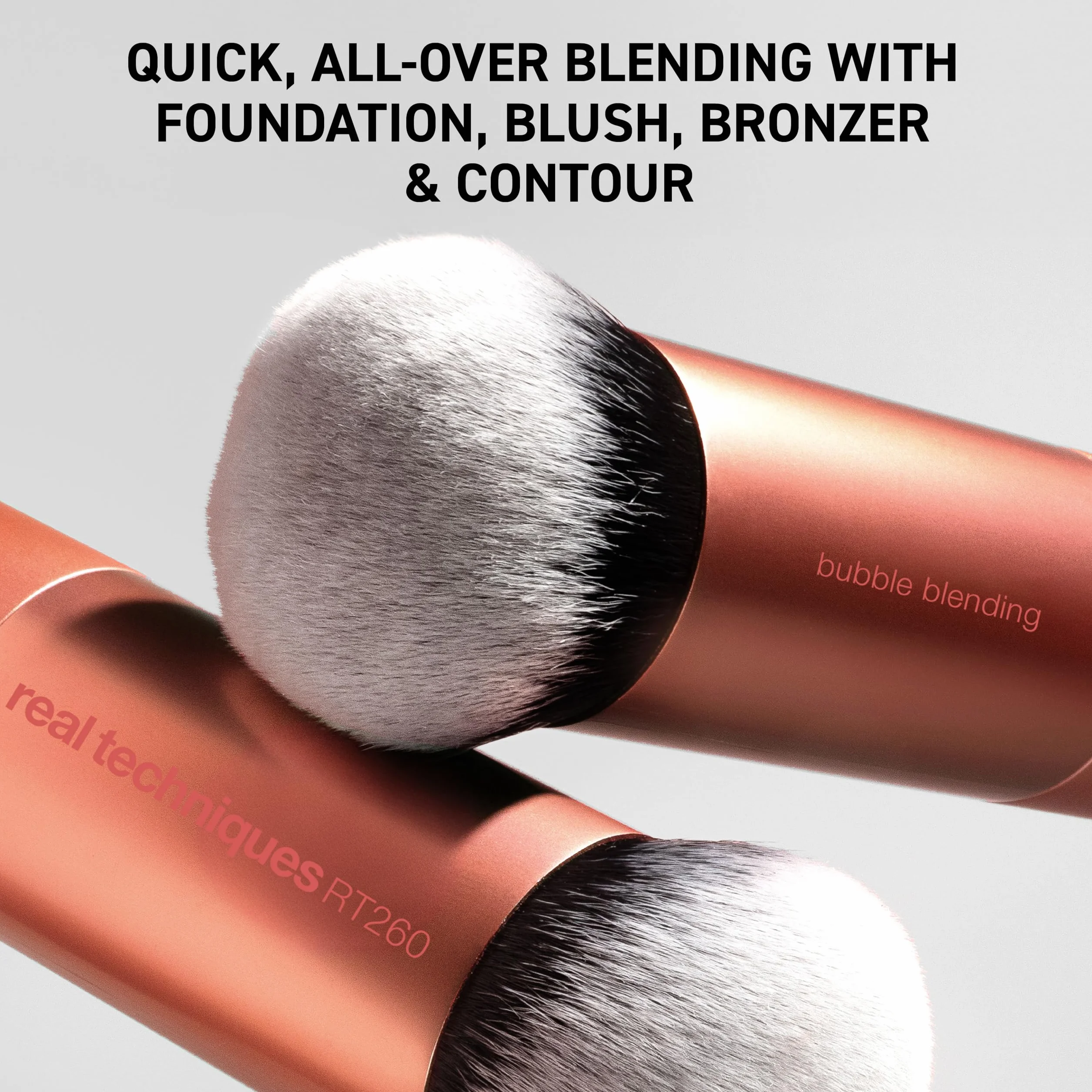 Real Techniques Pennello da trucco Bubble Blending, pennello da viso multiuso per prodotti liquidi, in crema e in polvere,1 confezione