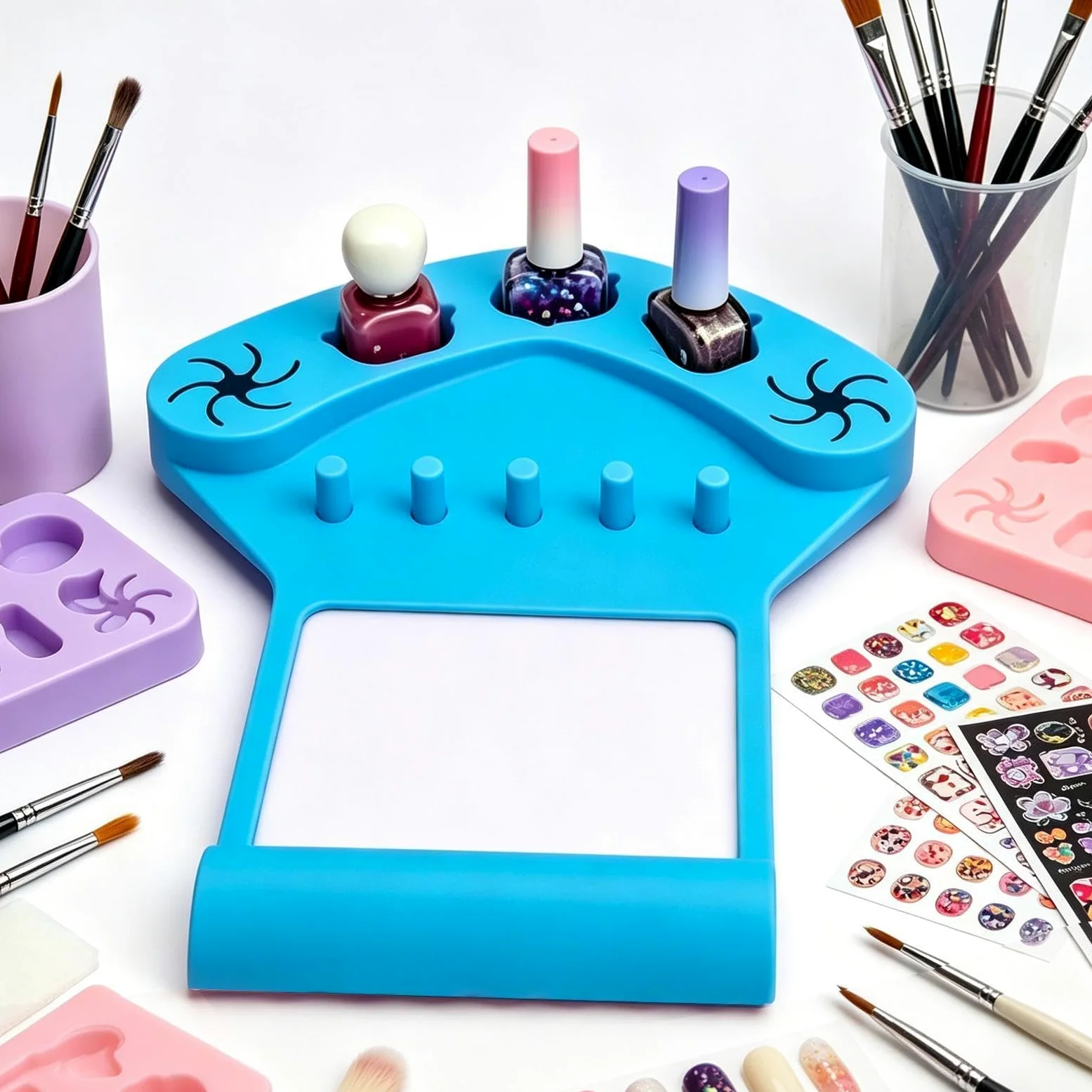 Tappetino in silicone con supporto per lucidatura unghie Postazione per la | Poggiamano e supporto in silicone per manicure per Donne, Trucco, Pratica, Pittura, Salone, Festa