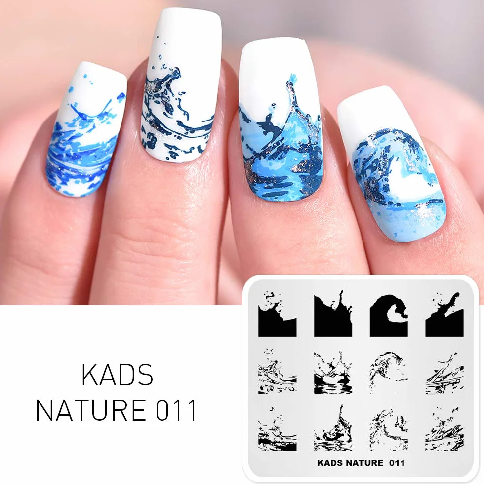 KADS Nail Stamping Piatto Oceno Natura Nail Art Timbro Template DIY Image Template Manicure Stamping Plate Stencil Tools (NA011)