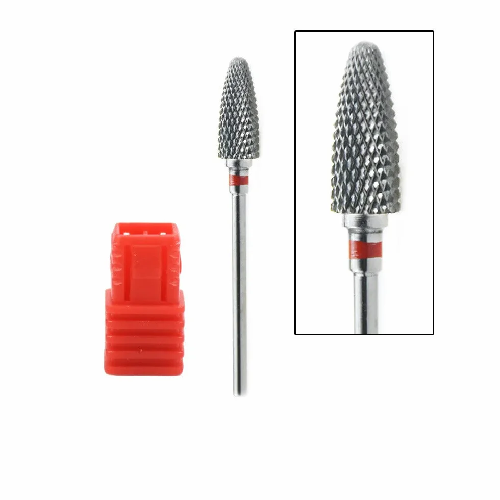 LATRAT 5 pezzi Set punte fresa unghie acrilico 2,35 mm tungsteno nail art manicure pedicure