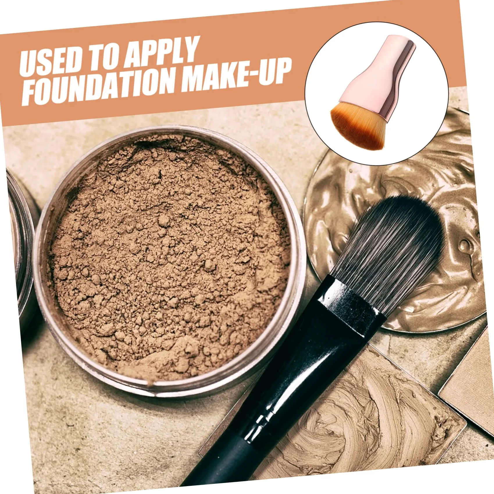 Healeved 5pezzi Pennello Per Fondotinta Portatile Pennello Da Trucco Compatto Per Donnper Applicazione Di Fondotinta Liquido e Makeup Uniforme Facile Da Pulire Per Viaggi