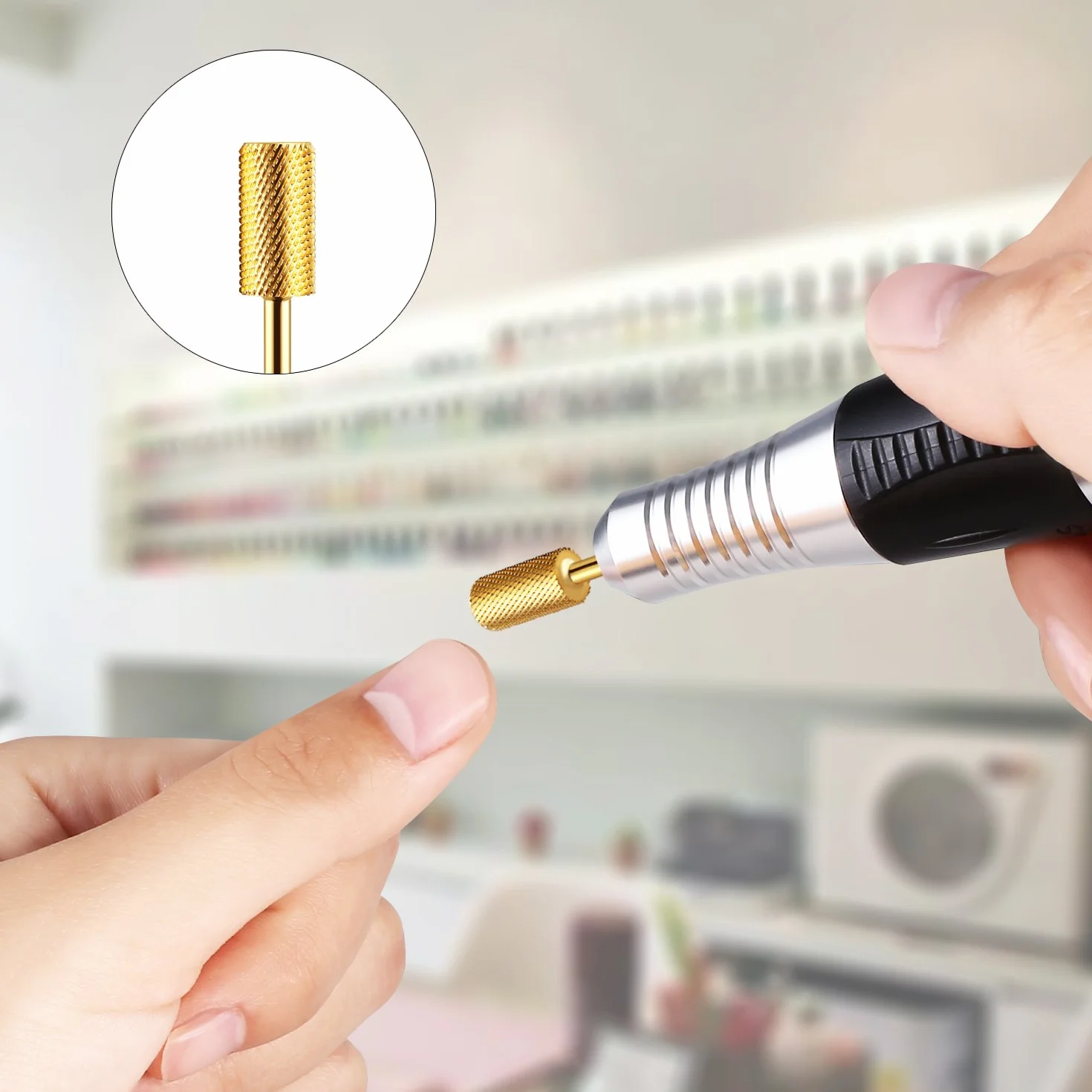JCMaster Punta Fresa Unghie Carburo di Tungsteno Grana Media per Rimuovere Gel Acrilico Calli